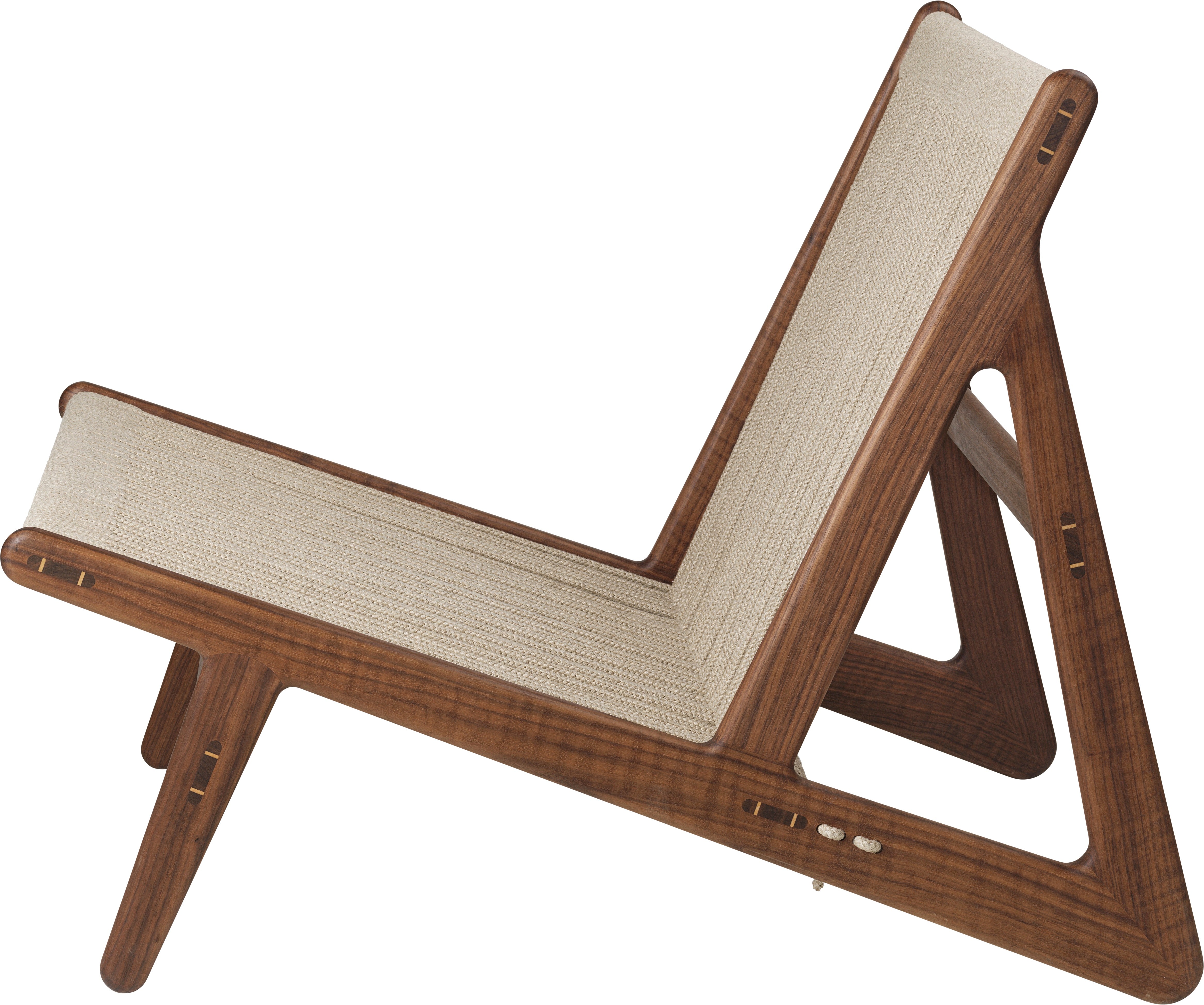 Fauteuil MR01 notenhout en linnen