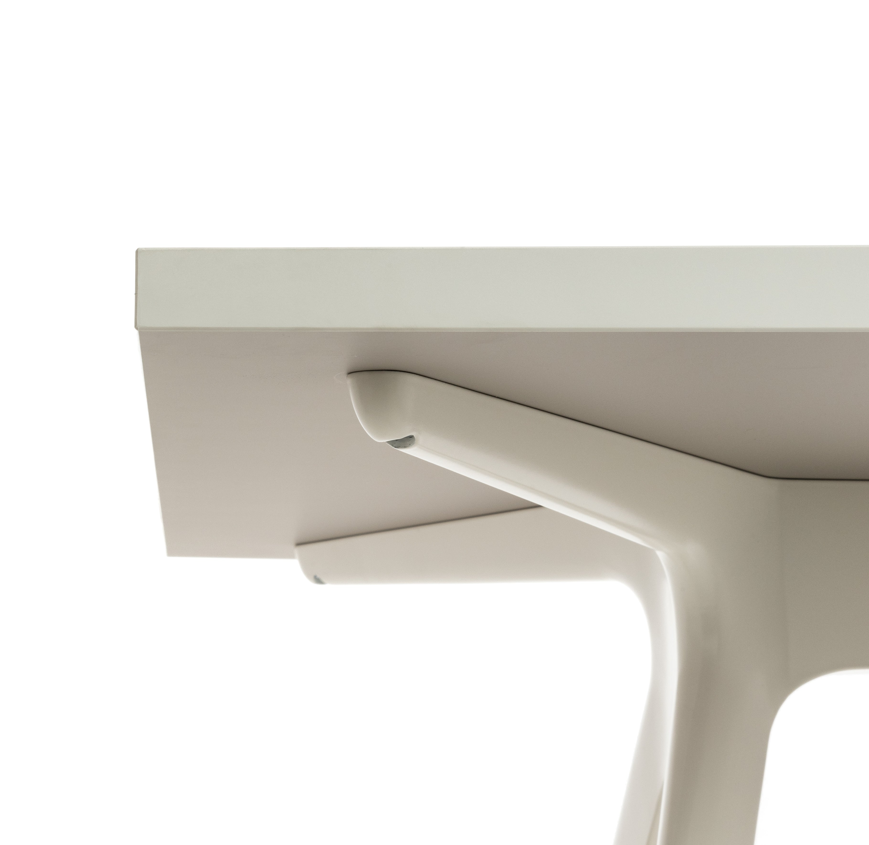 BAGUETTE Schreibtisch beige mit weißem Untergestell