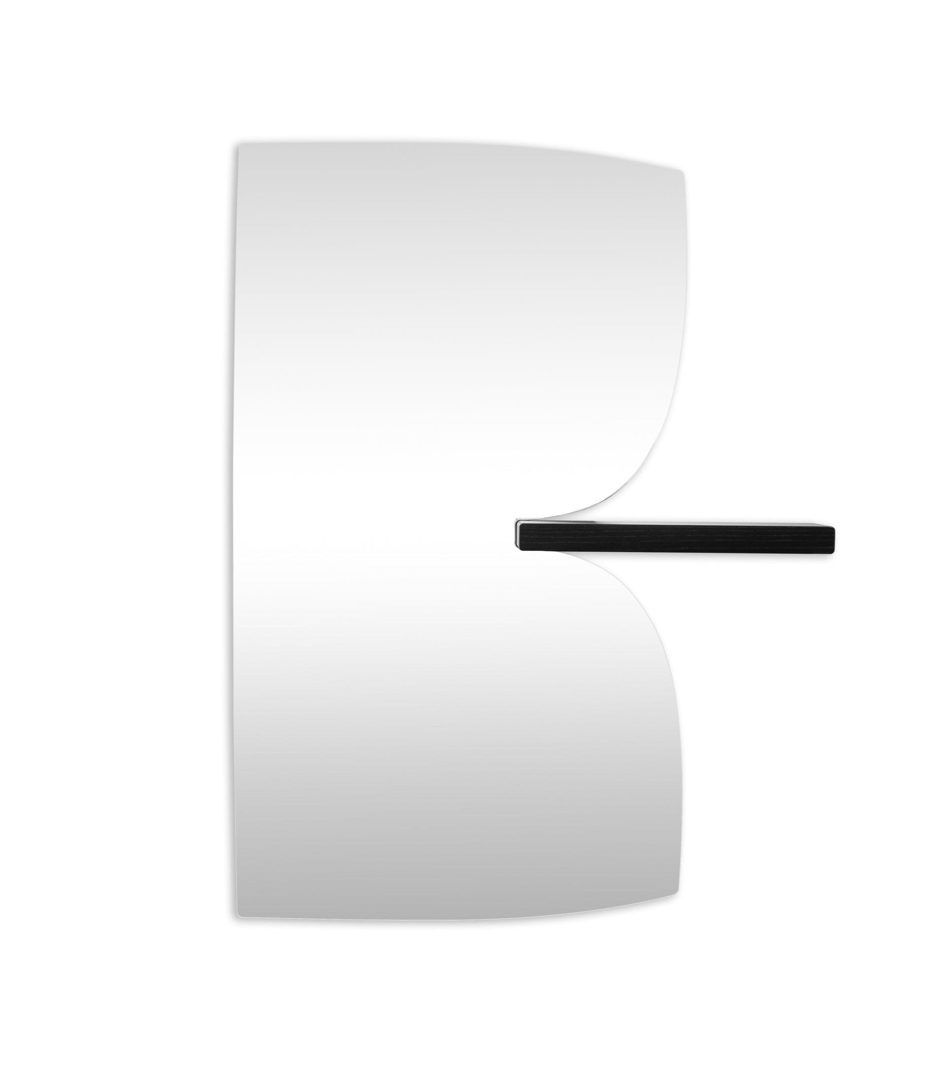 MORPHED Wandspiegel aus Eschenholz mit Ablage