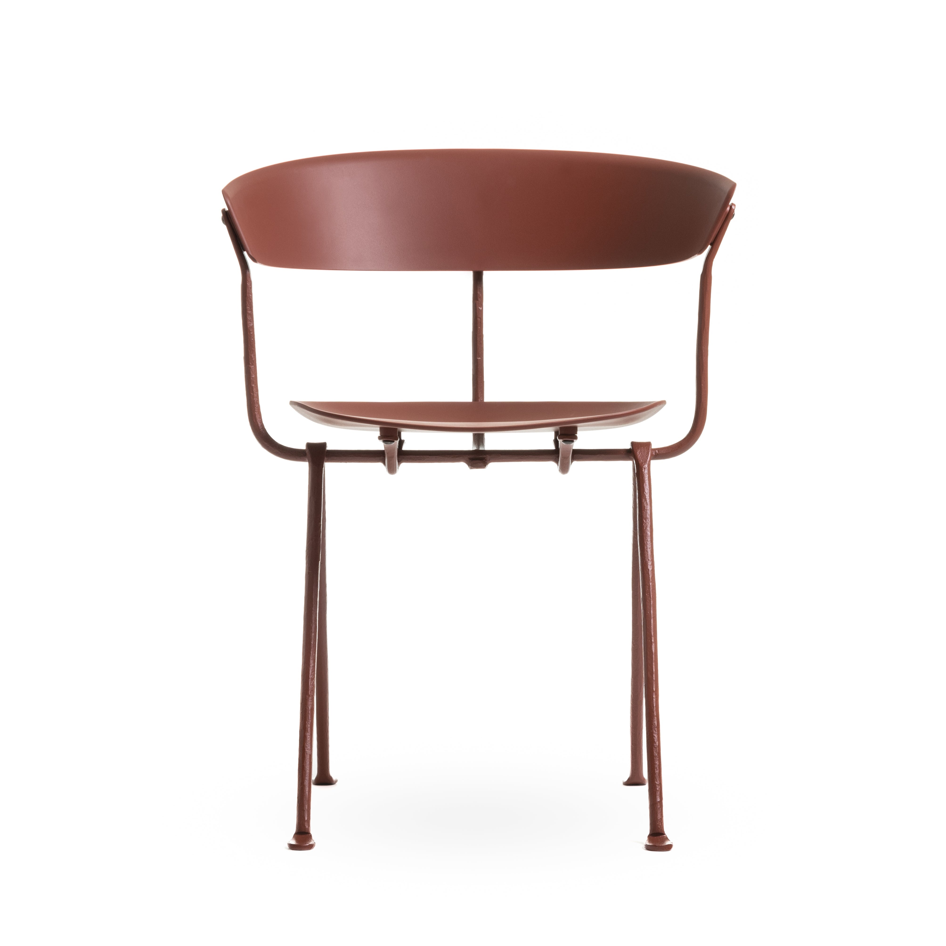 OFFICINA chair with a brown base and brown seat