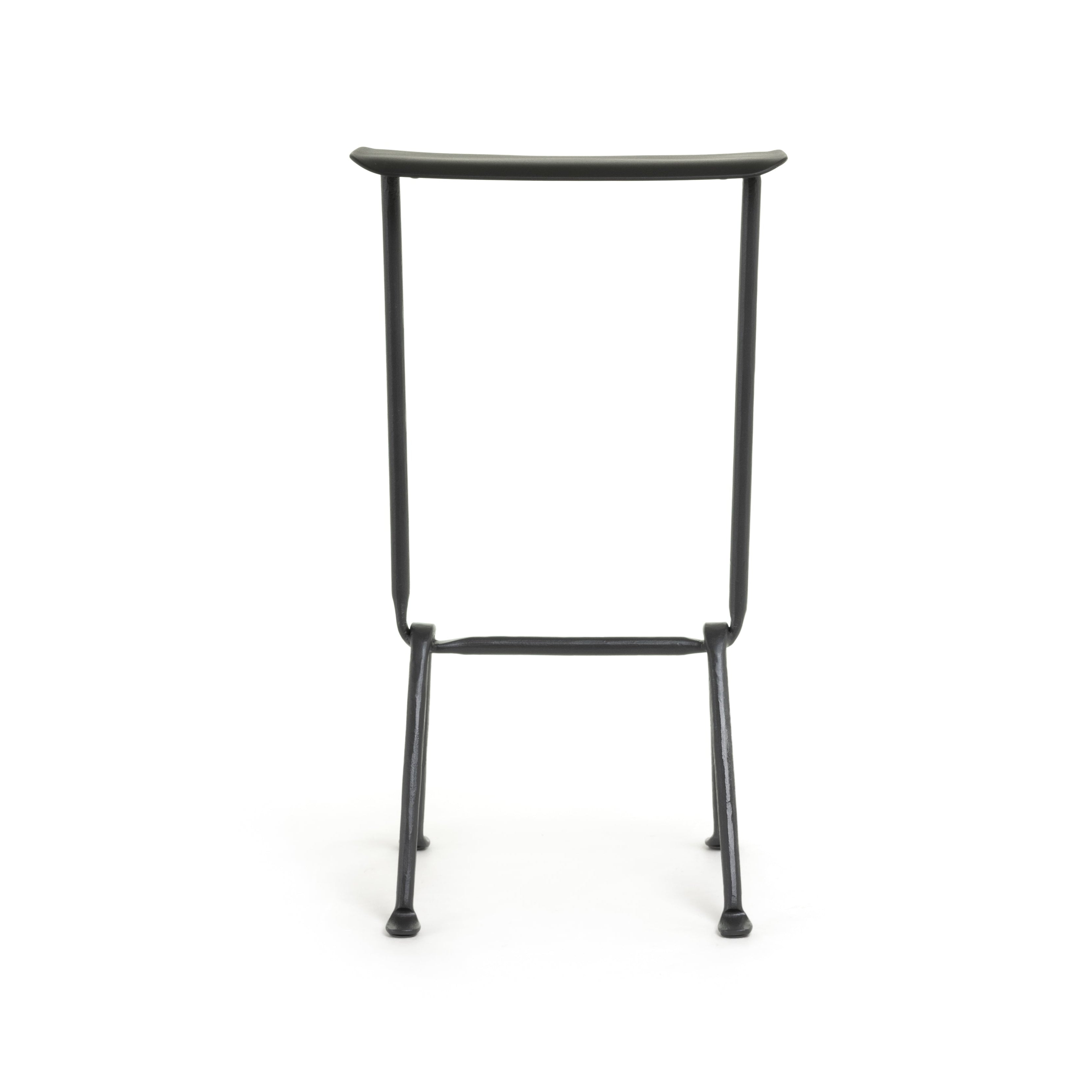 OFFICINA bar stool with anthracite base and black seat