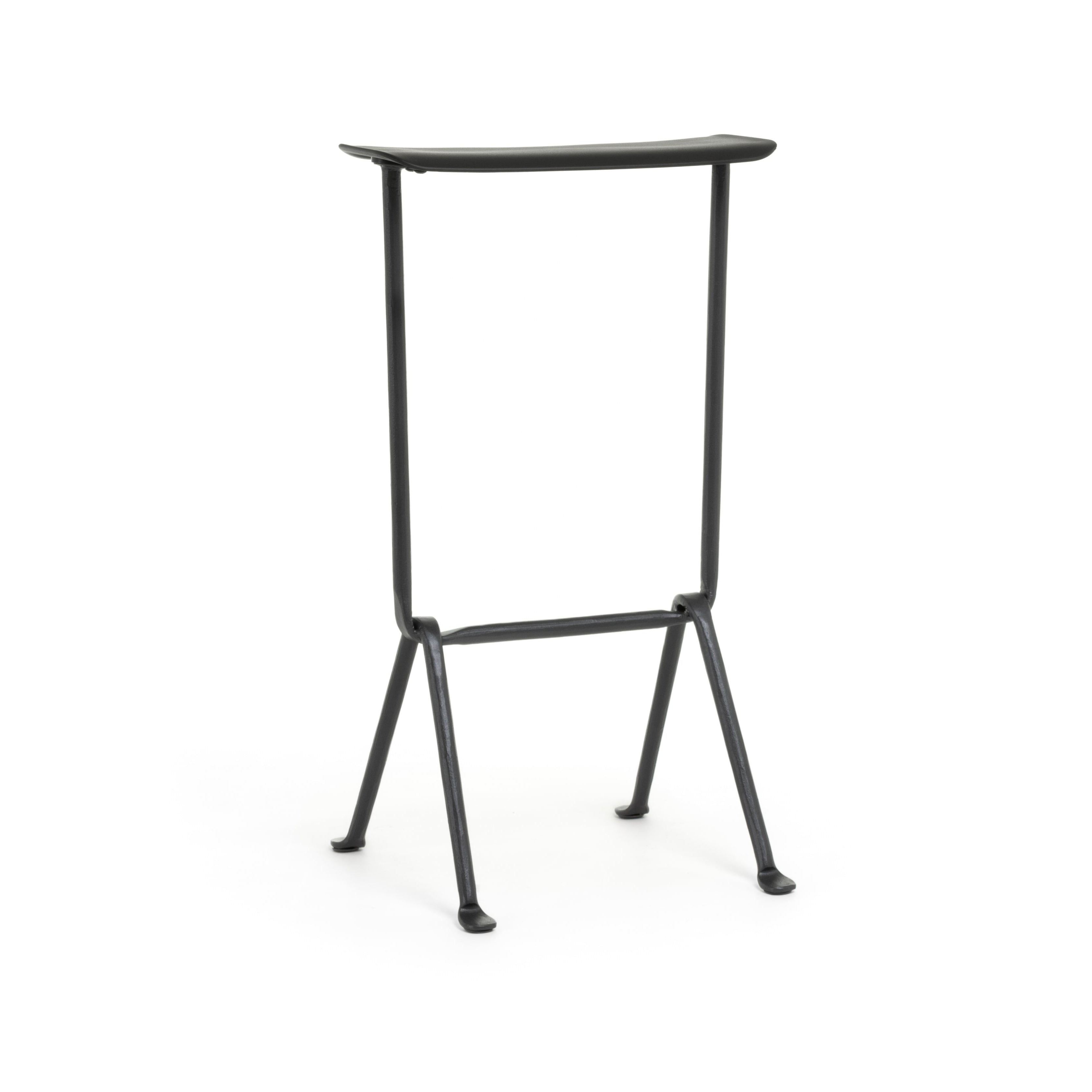 OFFICINA bar stool with anthracite base and black seat