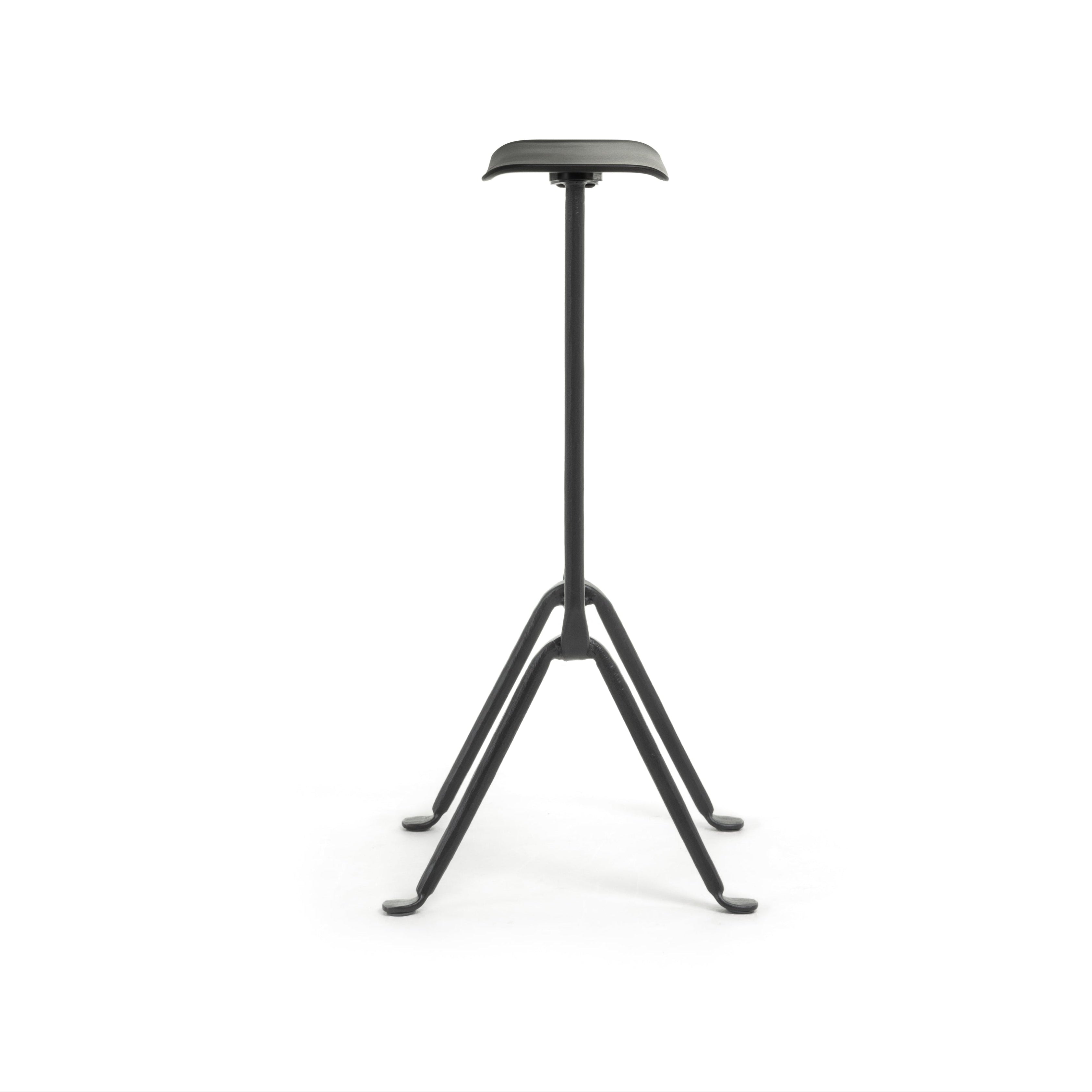OFFICINA bar stool with anthracite base and black seat