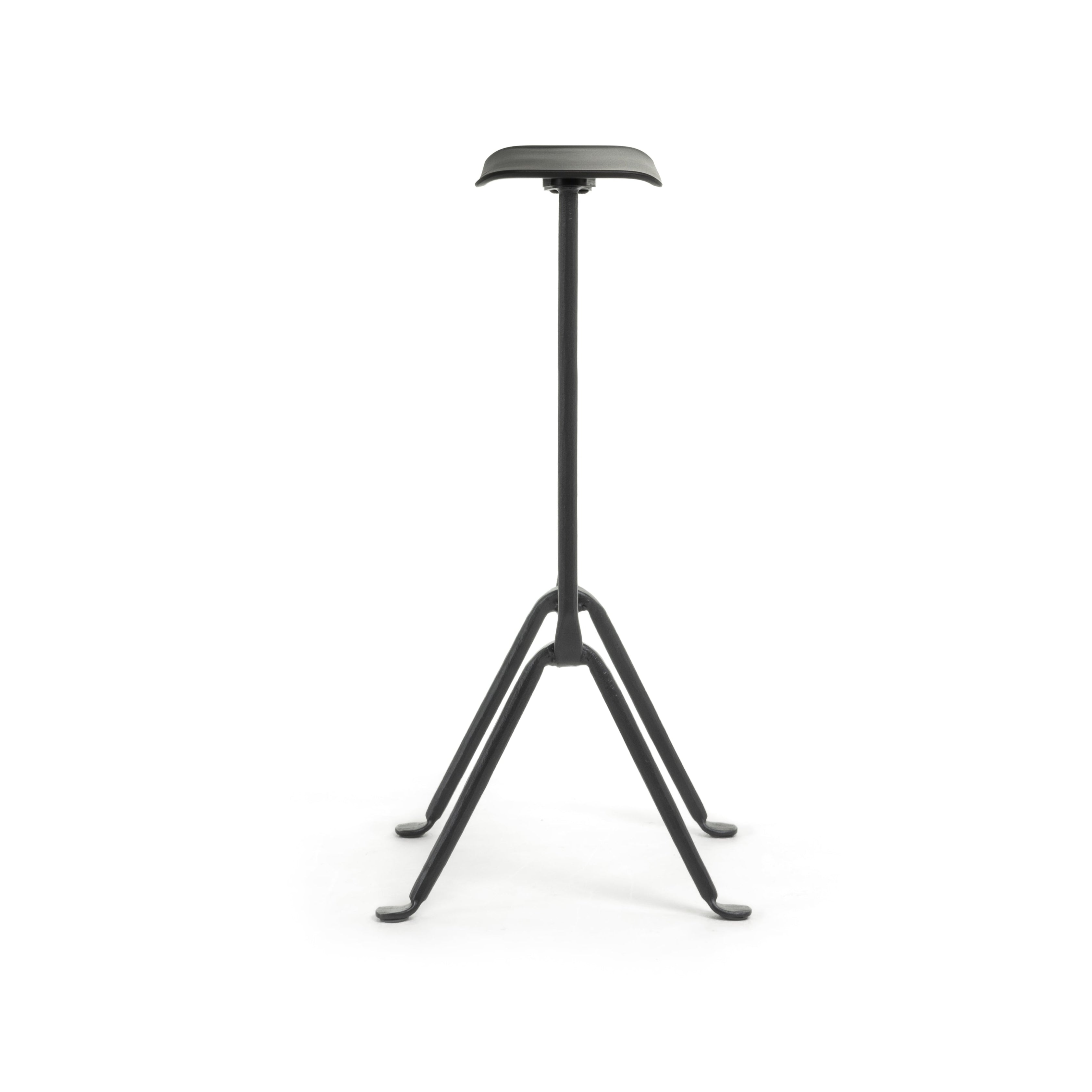 OFFICINA bar stool with anthracite base and black seat