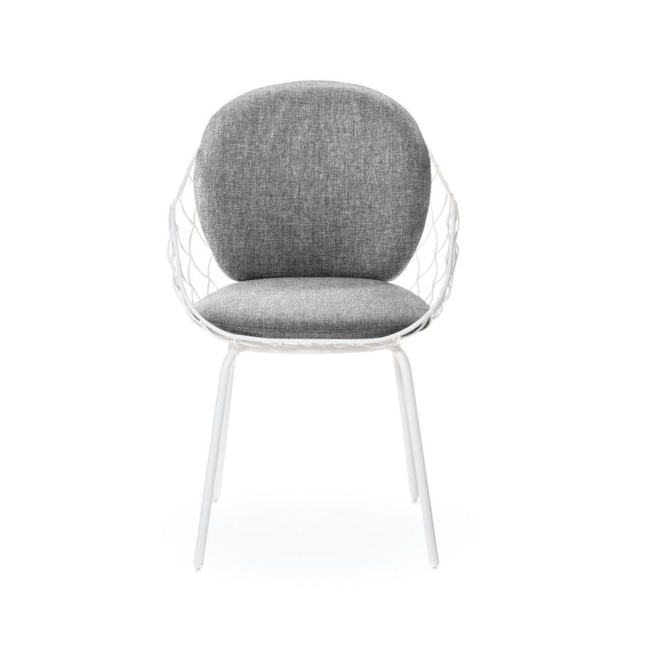 Buitenstoel PIÑA grijs met witte basis
