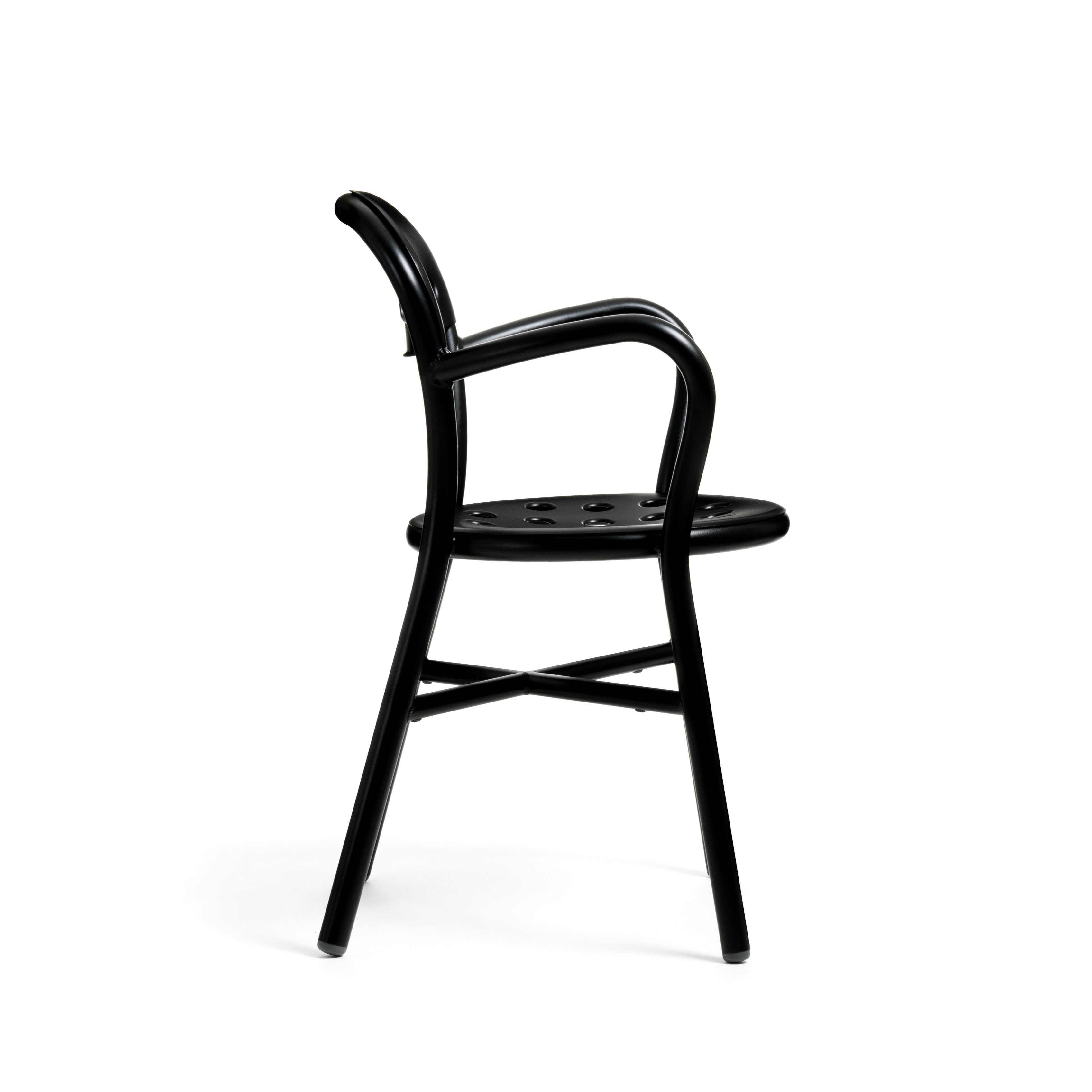 Buitenstoel met armleuningen PIPE zwart