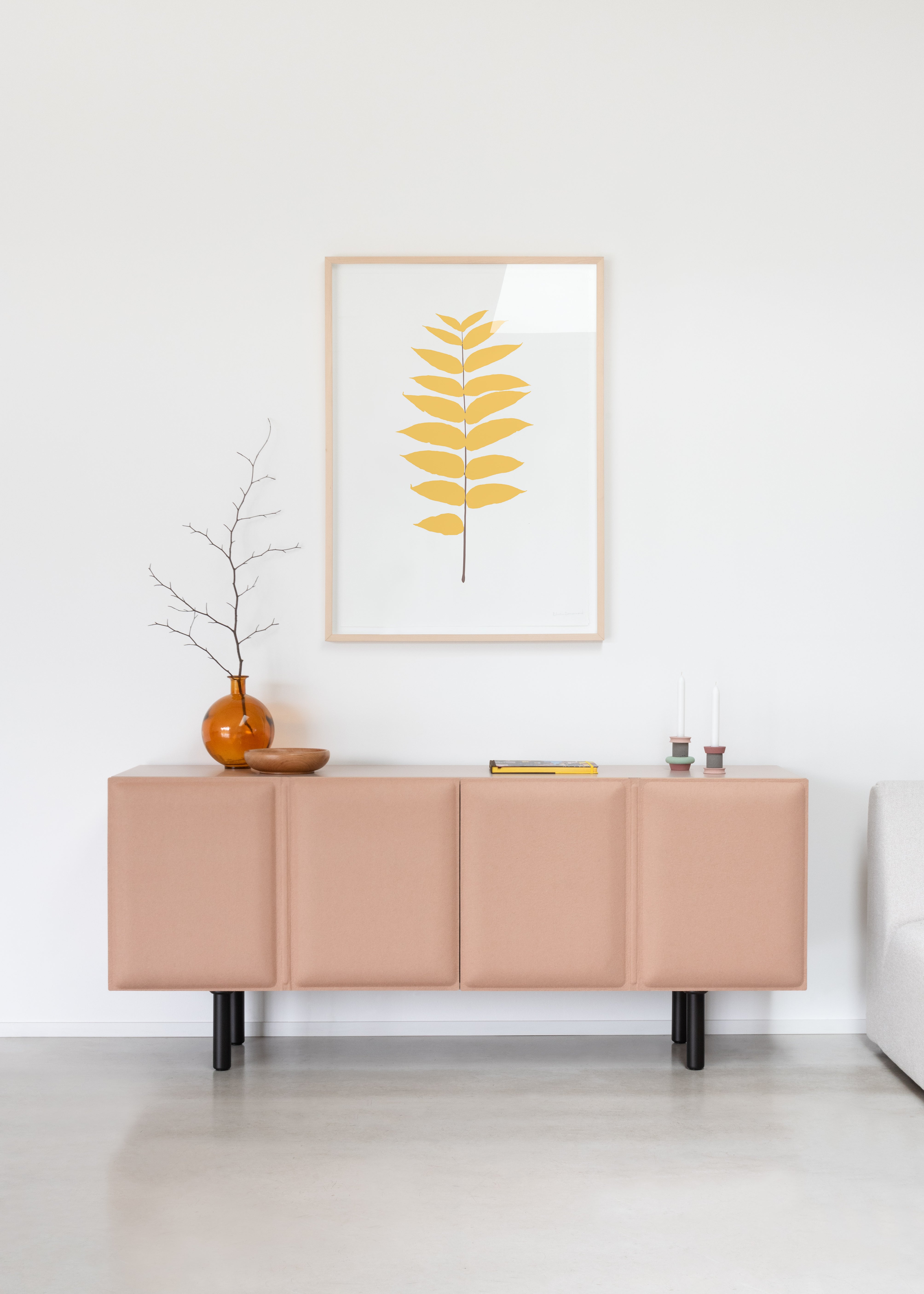 TACITO TV-Schrank, beigefarbener Filz