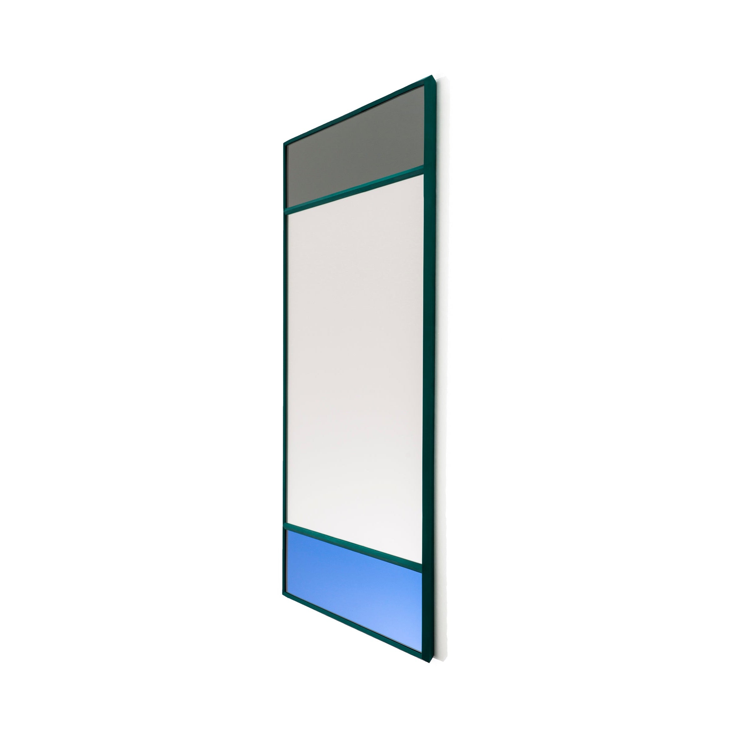 Rectangular mirror VITRAIL green frame