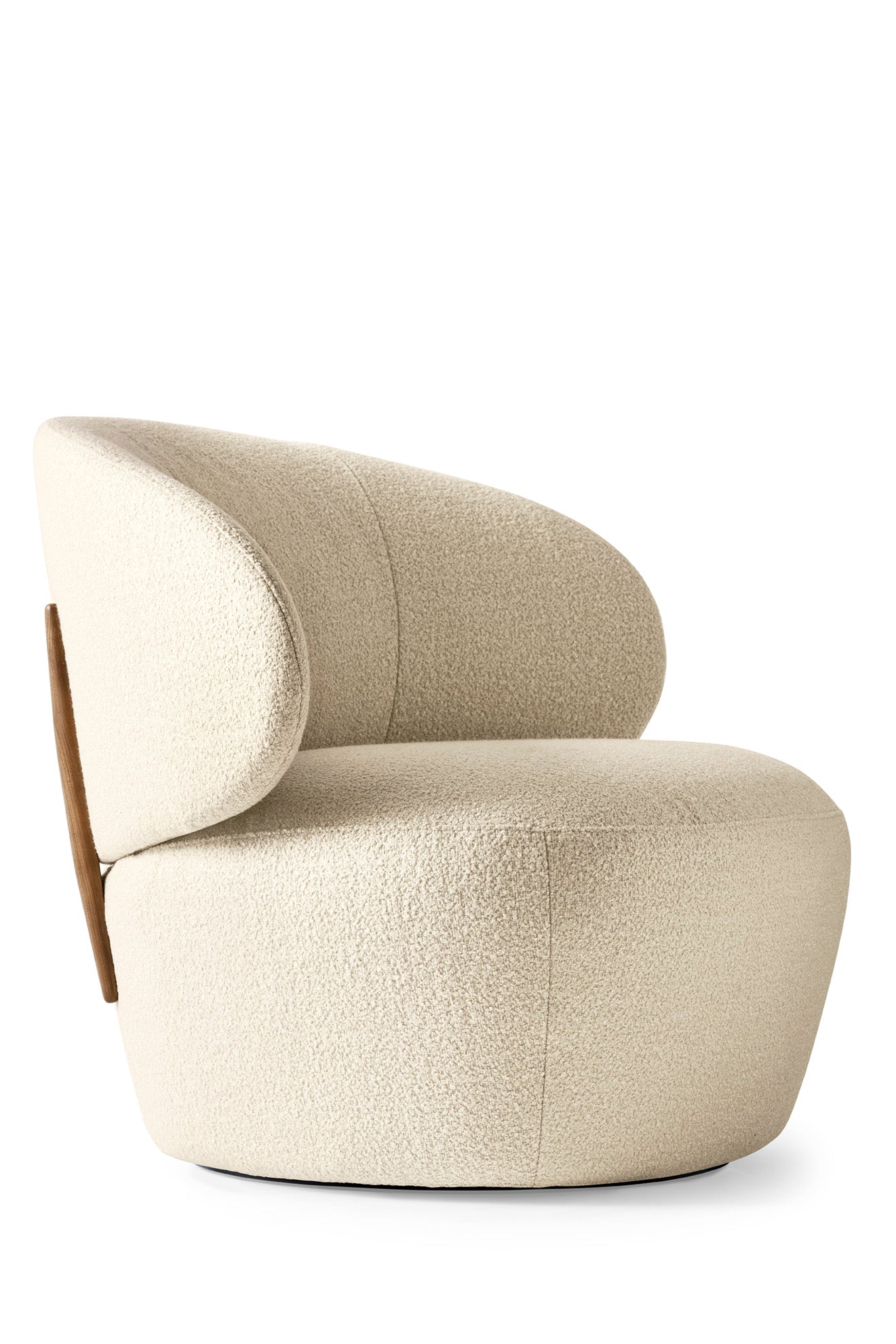 Upholstered swivel armchair MARA