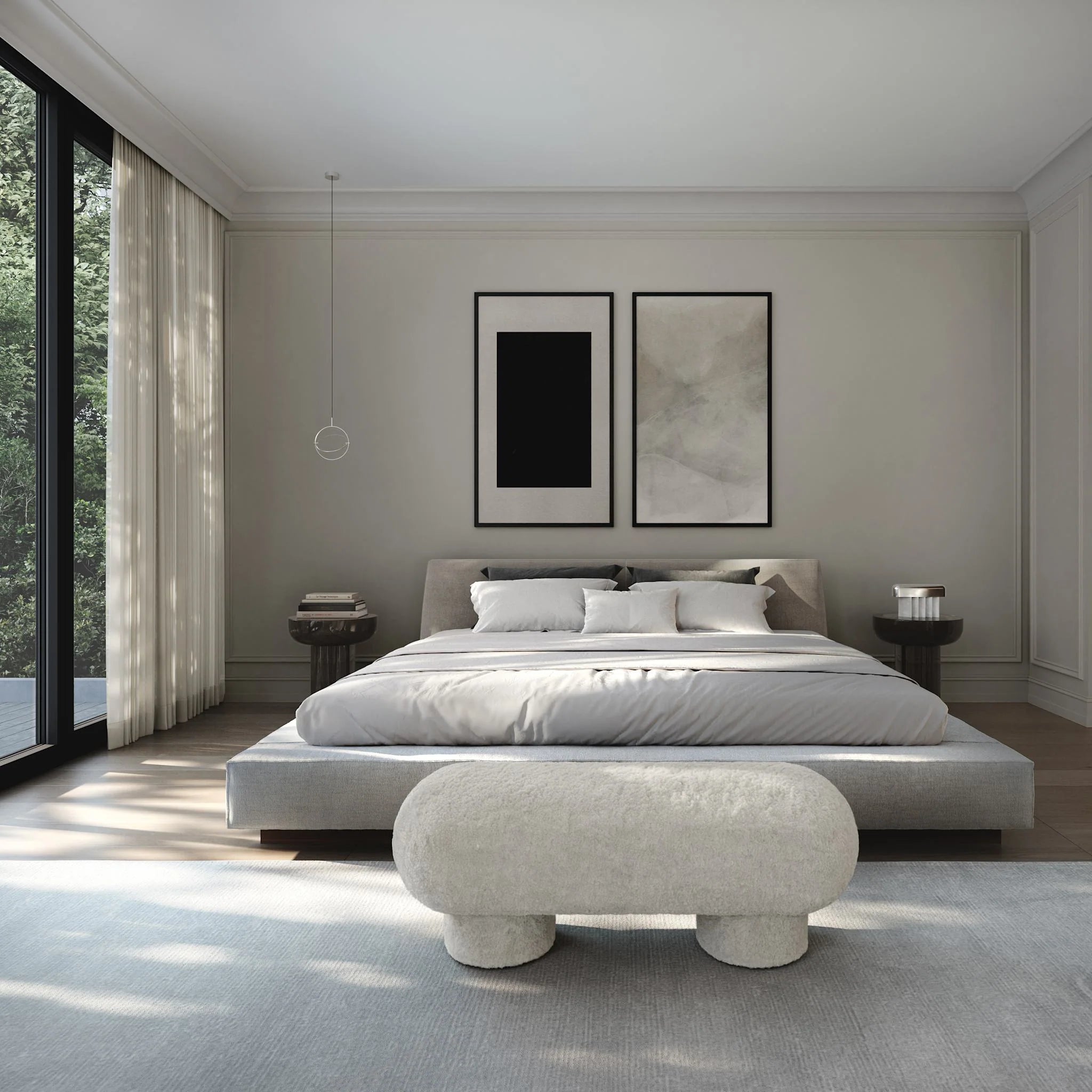 Bijzettafel CROWN rokerig glas