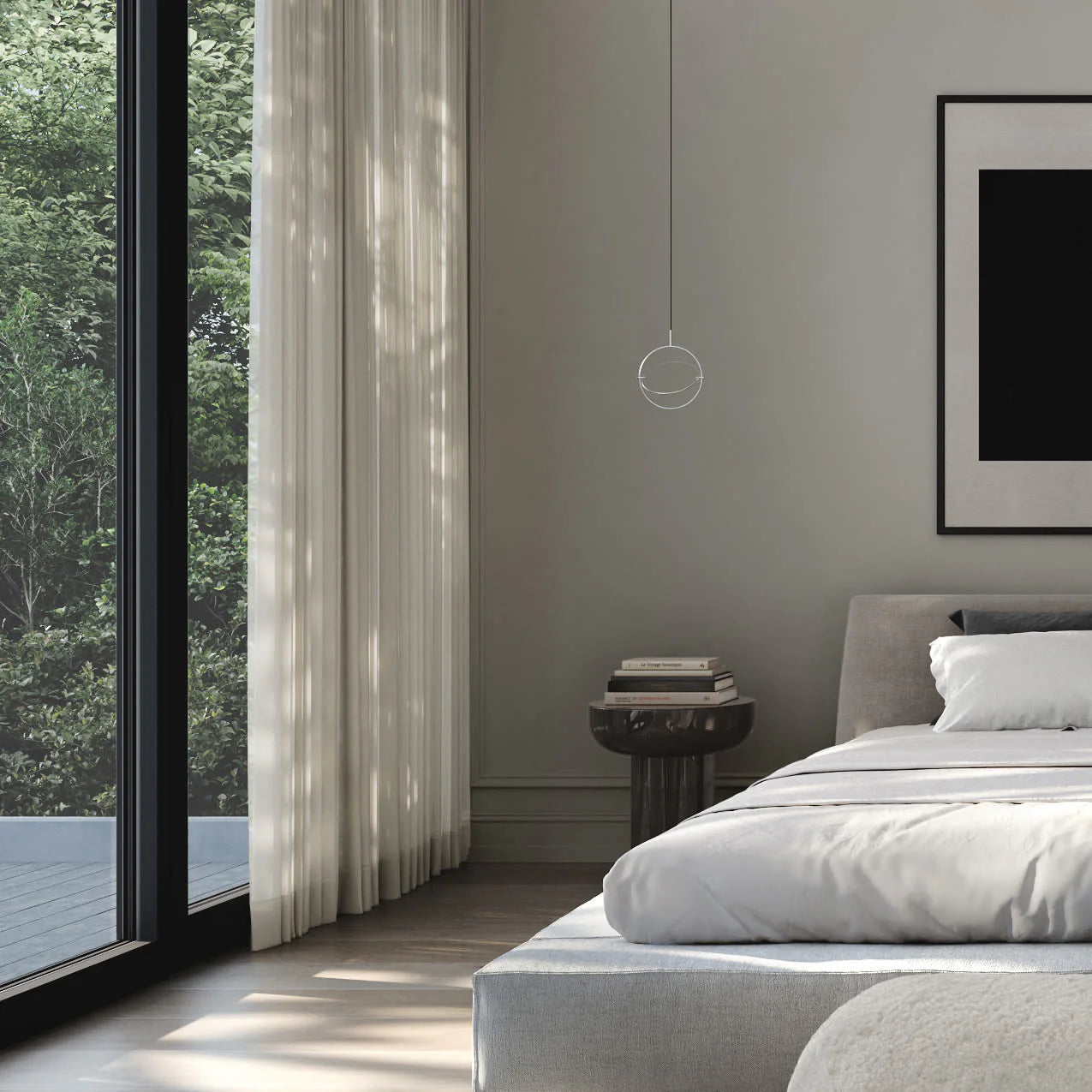 Bijzettafel CROWN rokerig glas