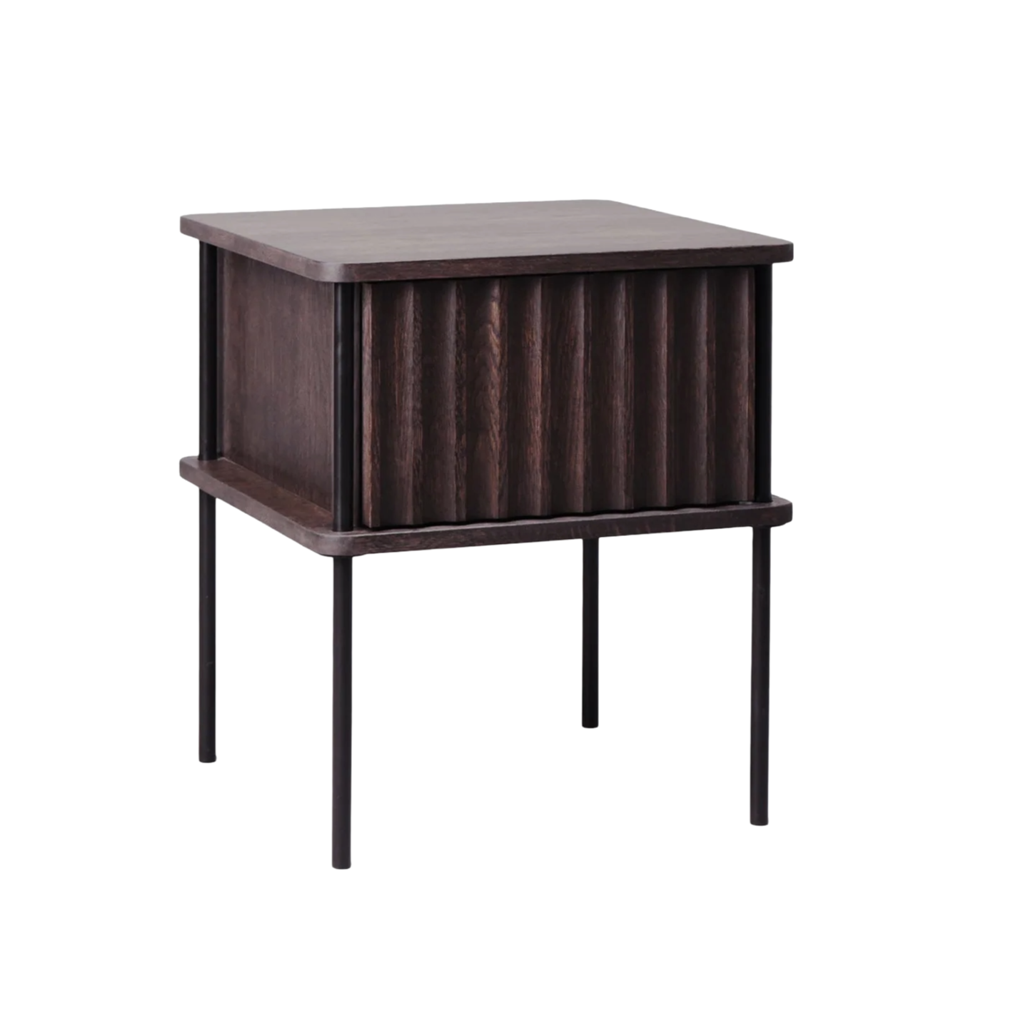 Nachtkastje MAYA van eikenhout in zwart