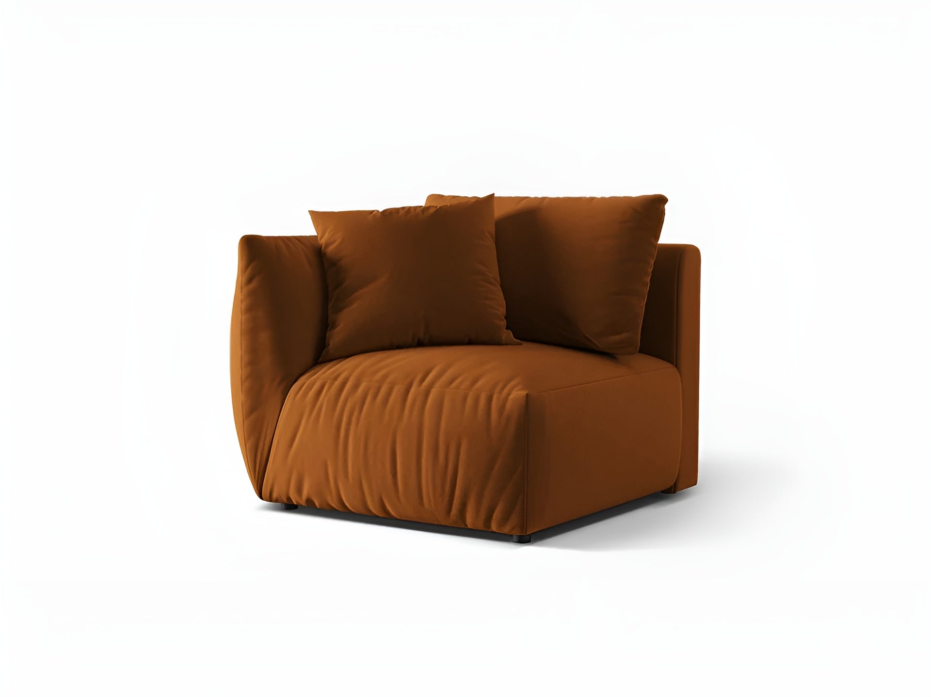 Modulaire fluwelen bank CHRIS - linker element terracotta