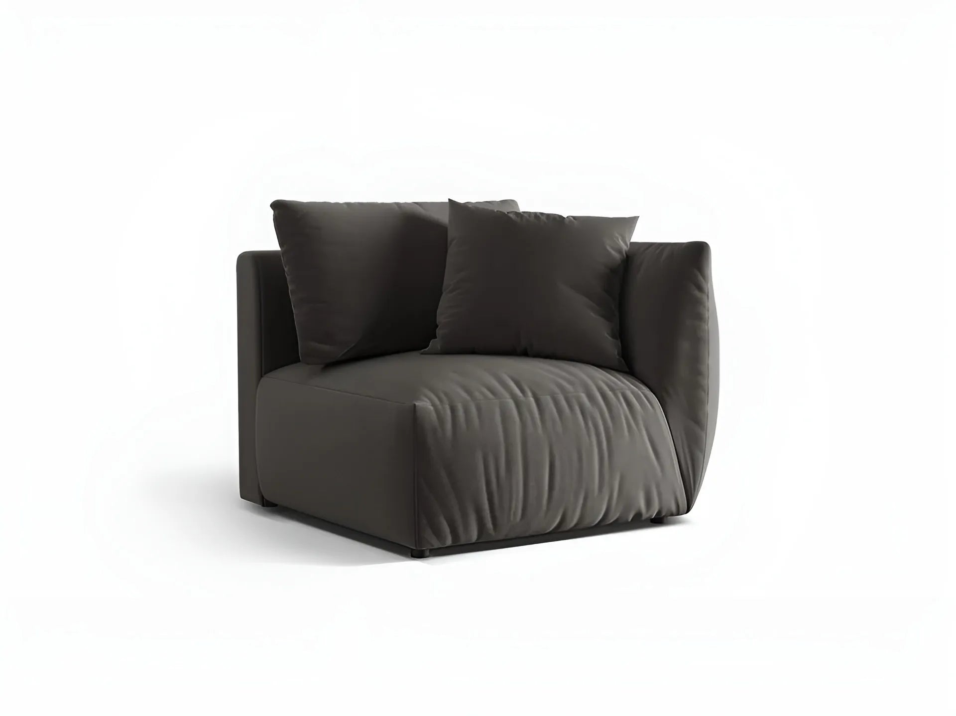 CHRIS velvet modular sofa - right-side element dark gray