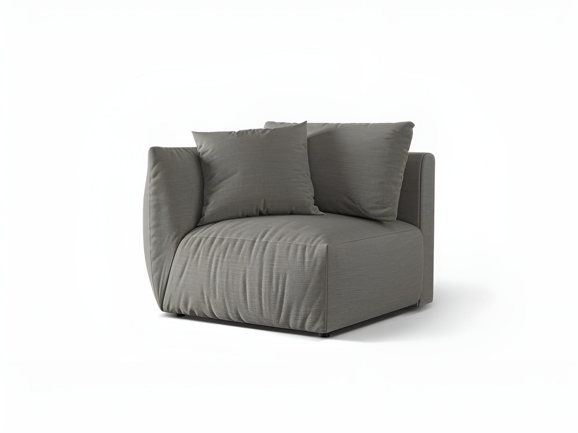 Modulares Sofa CHRIS - linkes Element graues Chenille