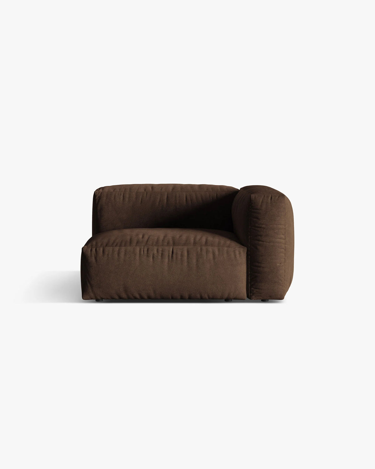 Modulaire fluwelen bank MARTINA - rechter module chocolade