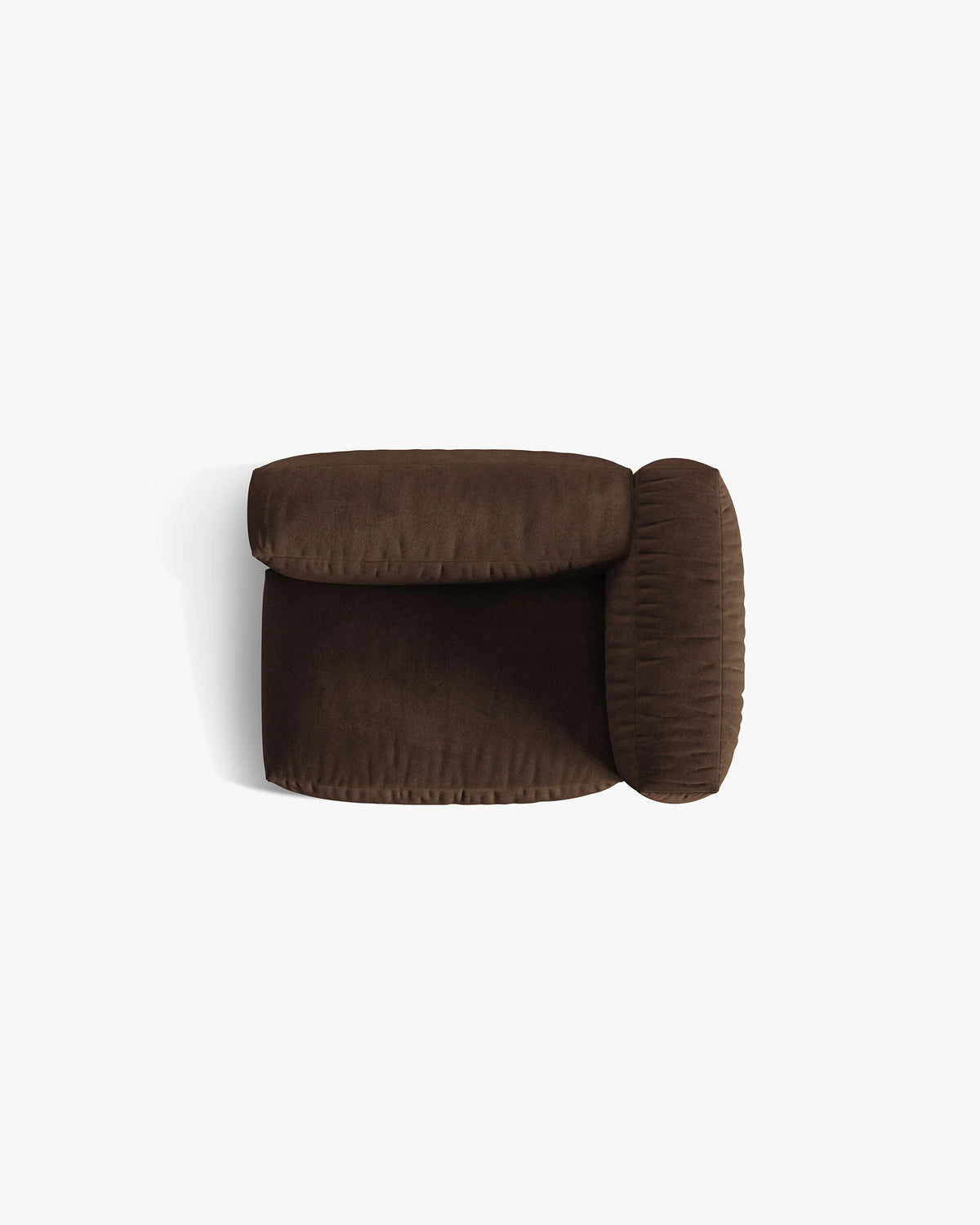 Modulaire fluwelen bank MARTINA - rechter module chocolade
