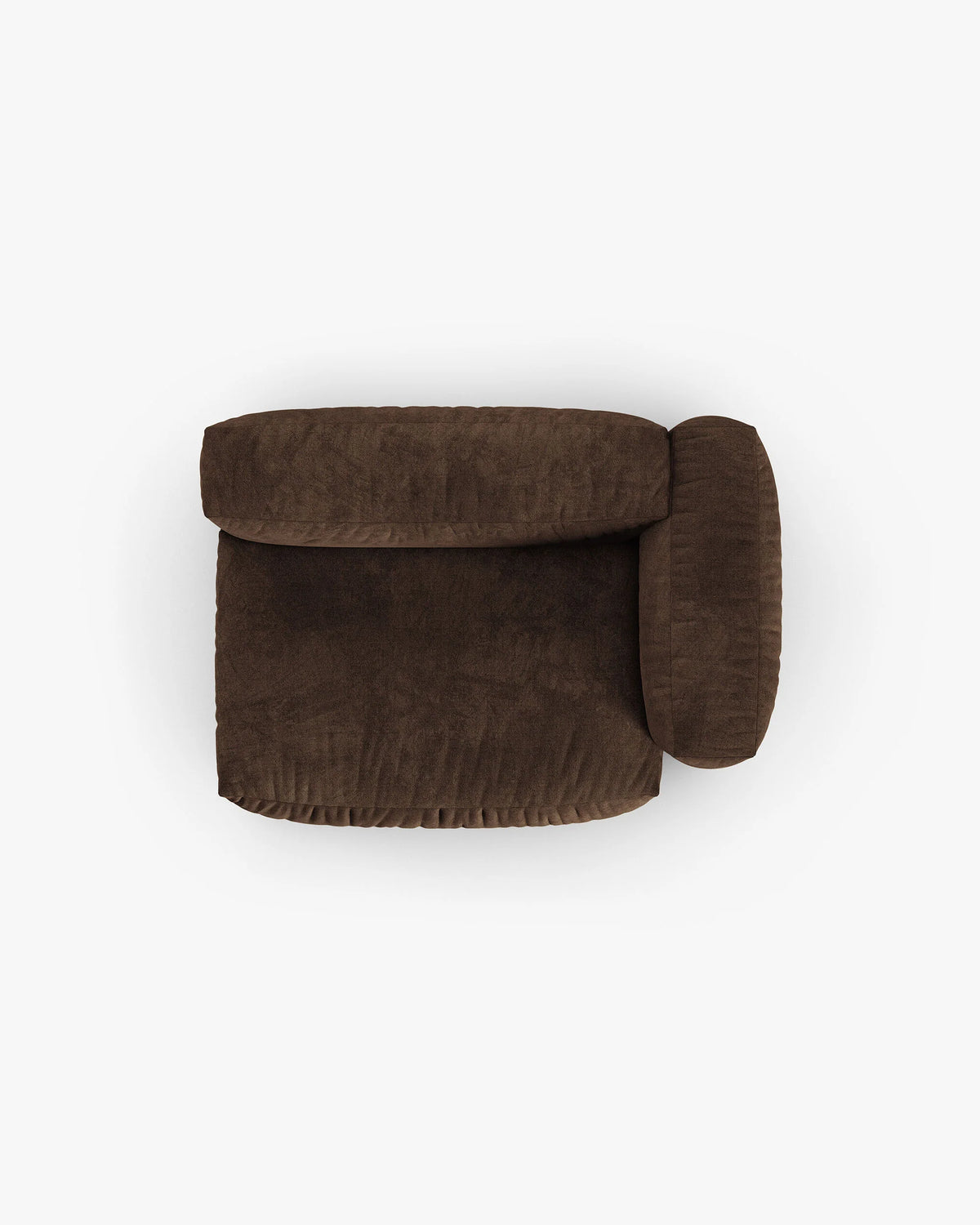Velvet modulaire bank MARTINA XL - dubbele module rechts chocolade