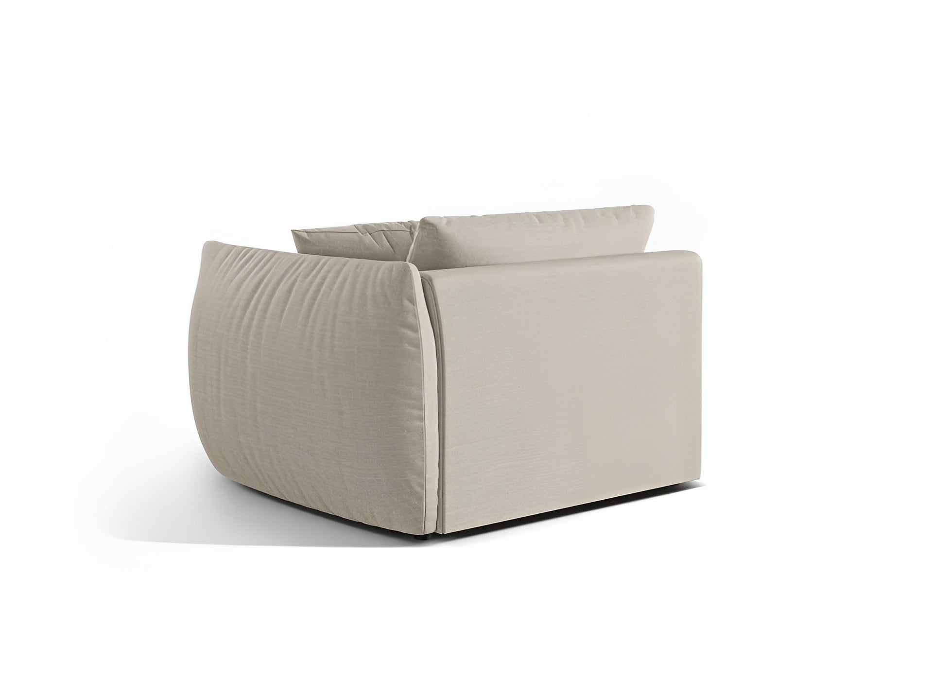 Modulares Sofa CHRIS - breites rechte Element in cremefarbenem Chenille