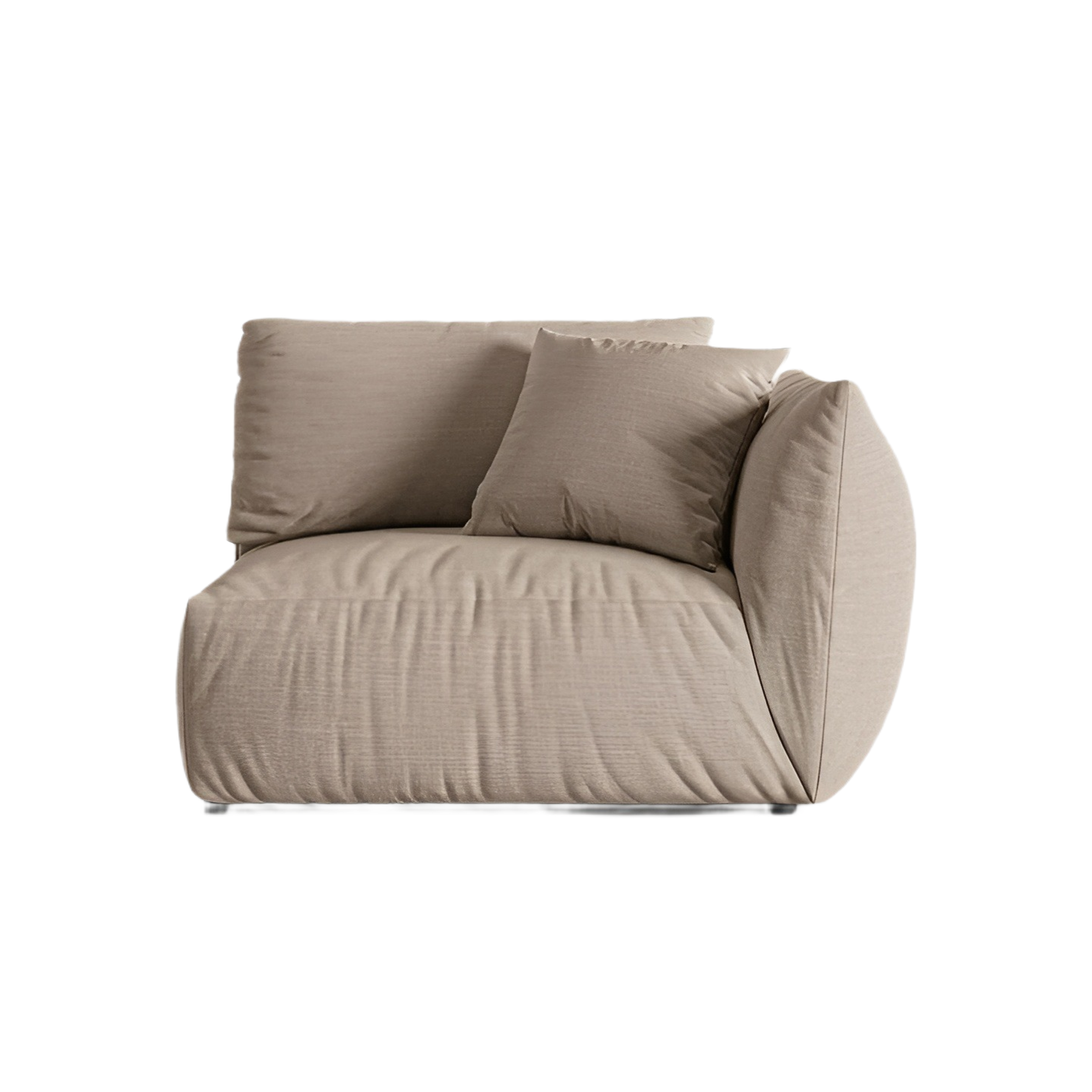Modulares Sofa CHRIS - breites Element rechtsseitig sandfarbener Chenille