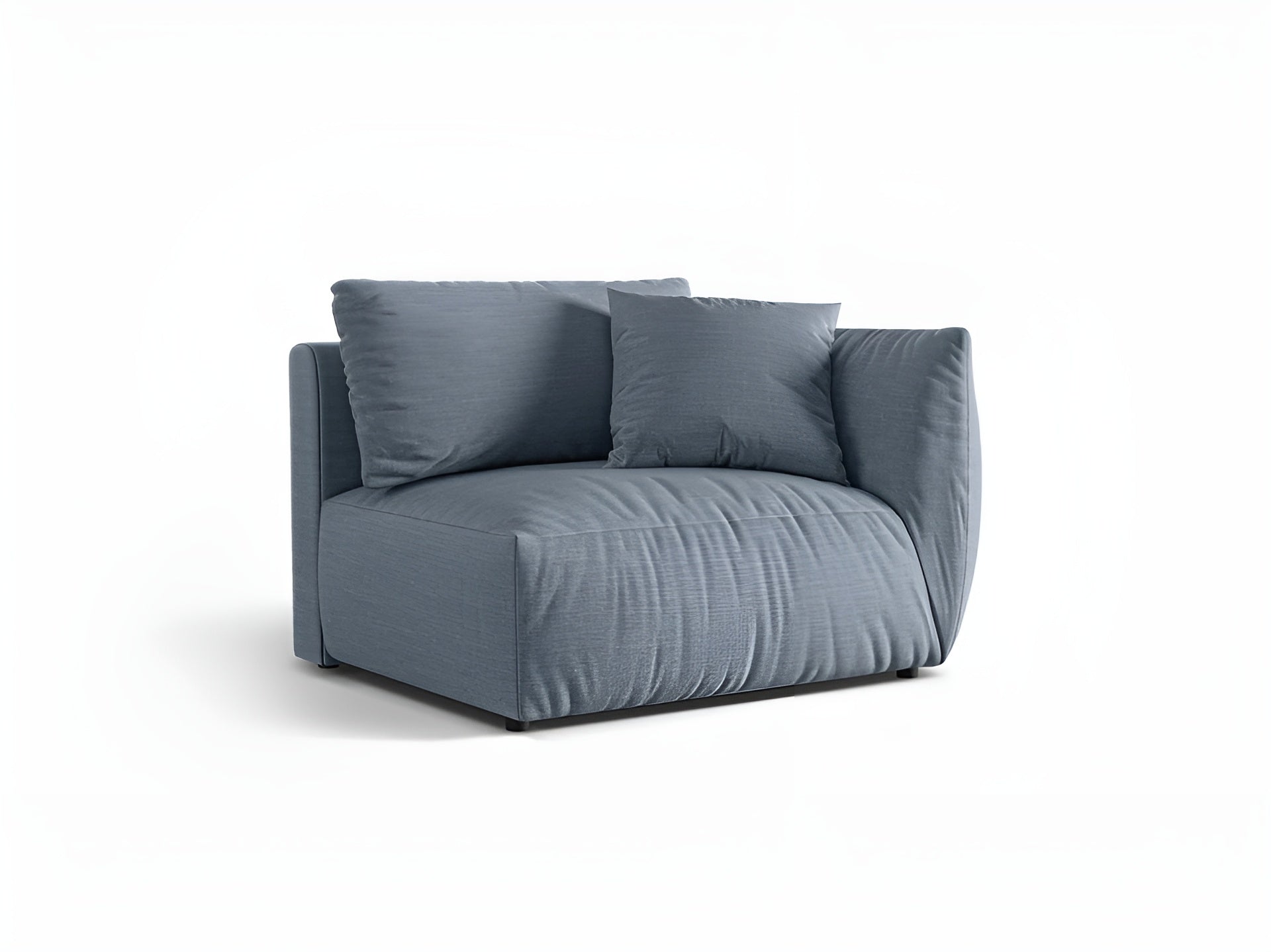 CHRIS modular sofa - wide right-side element light blue chenille