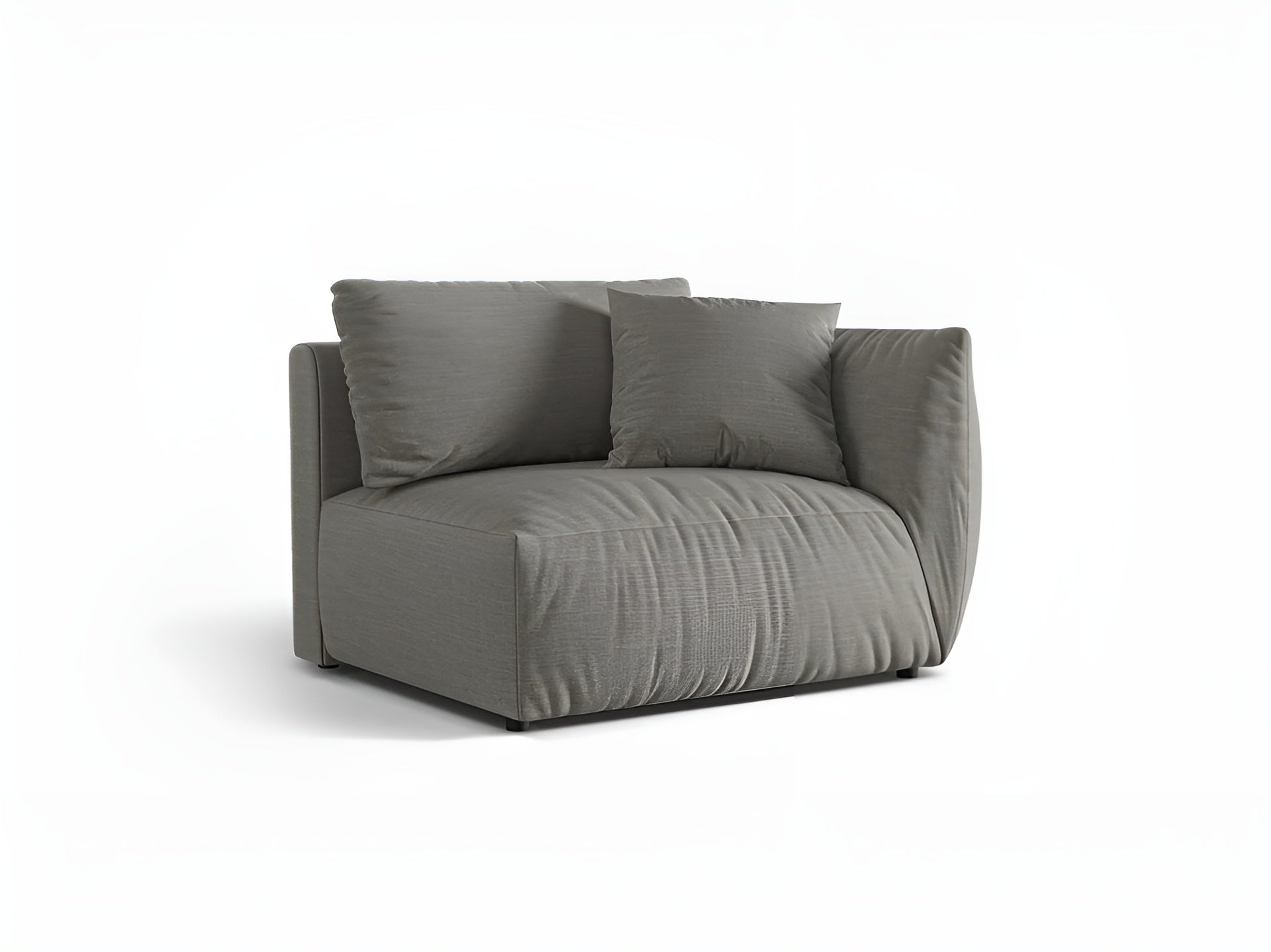 Modulares Sofa CHRIS - breites rechte Element graues Chenille