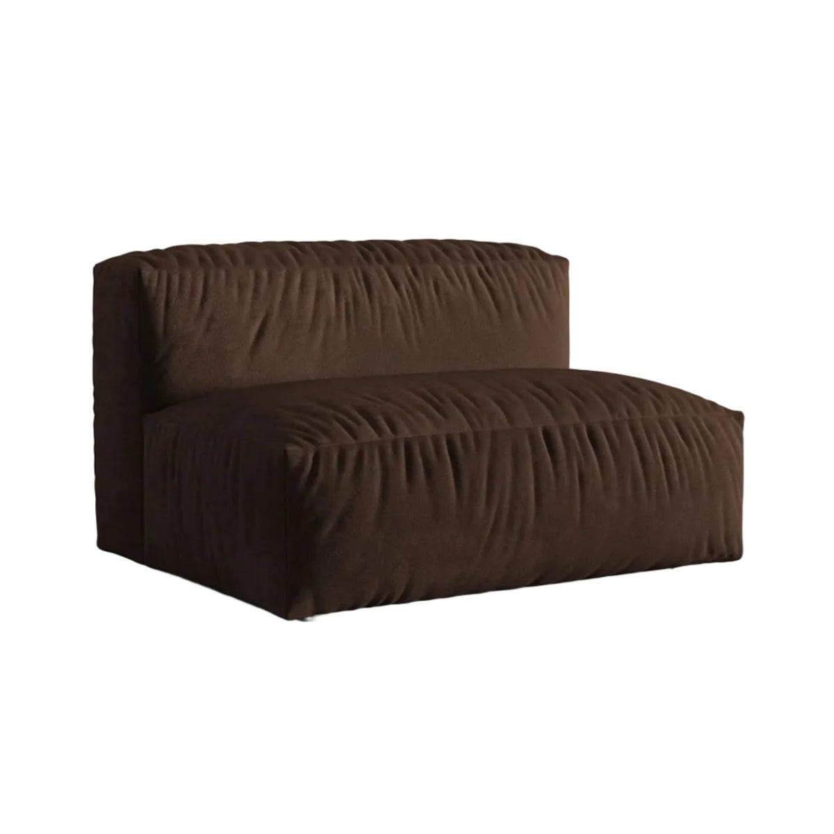 Modulaire fluwelen bank MARTINA - middenmodule chocolade