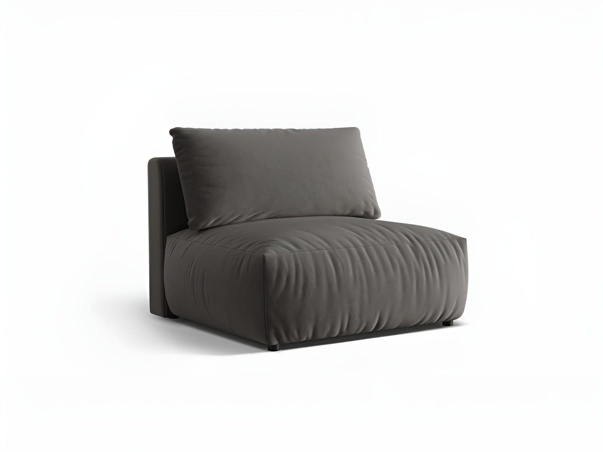 Sofa modułowa aksamitna CHRIS - szeroki element środkowy ciemnoszary do salonu – Micadoni