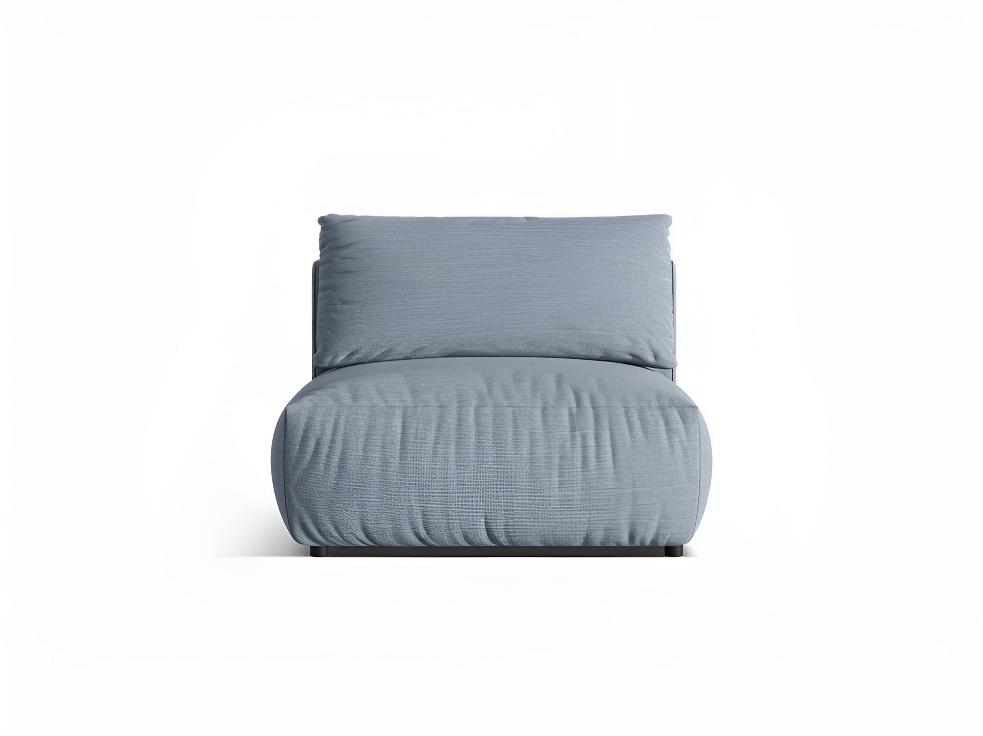 Sofa modułowa CHRIS - szeroki element środkowy jasnoniebieski szenil – sosna