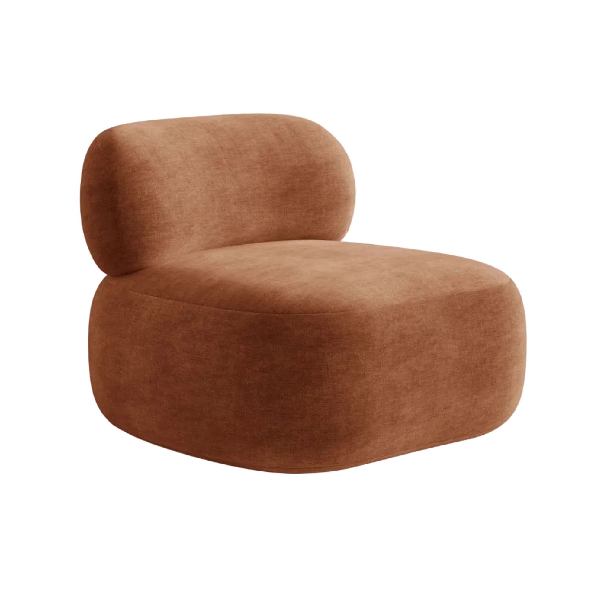 Fauteuil AURA in baksteen chenille