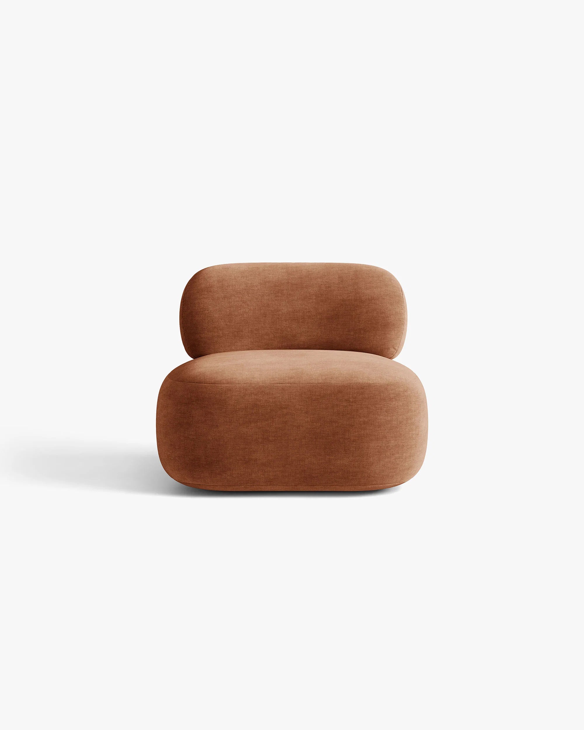 Fauteuil AURA in baksteen chenille