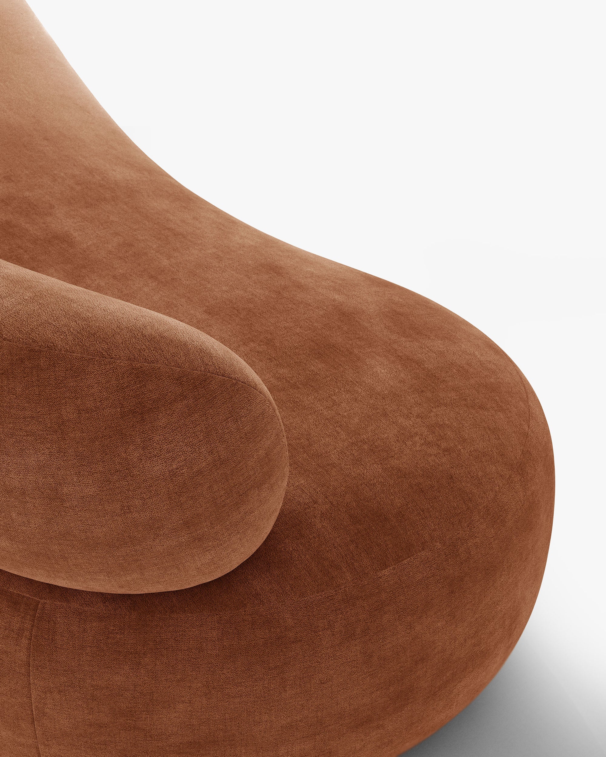 Fauteuil AURA in baksteen chenille