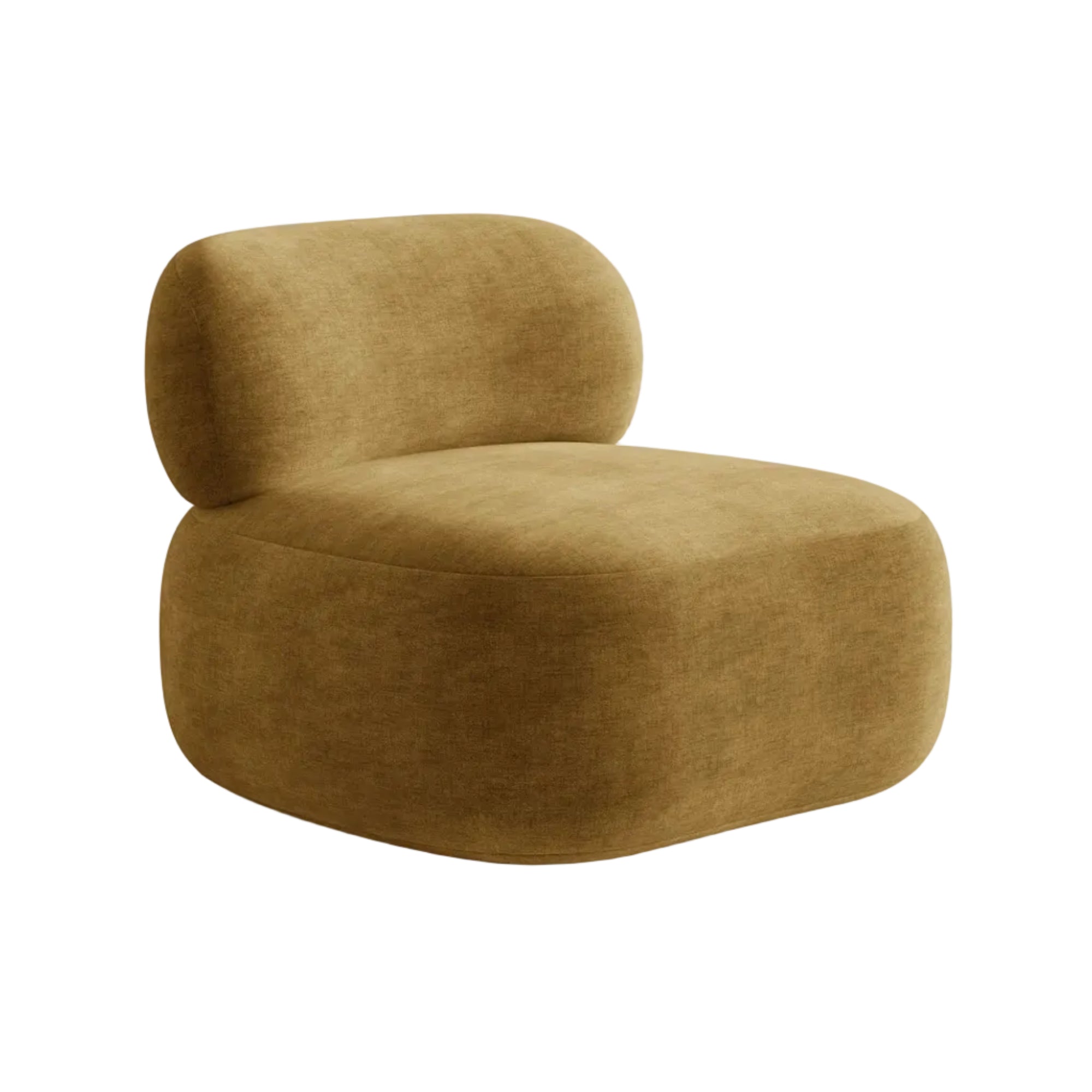 Fauteuil AURA mosterdkleurige chenille