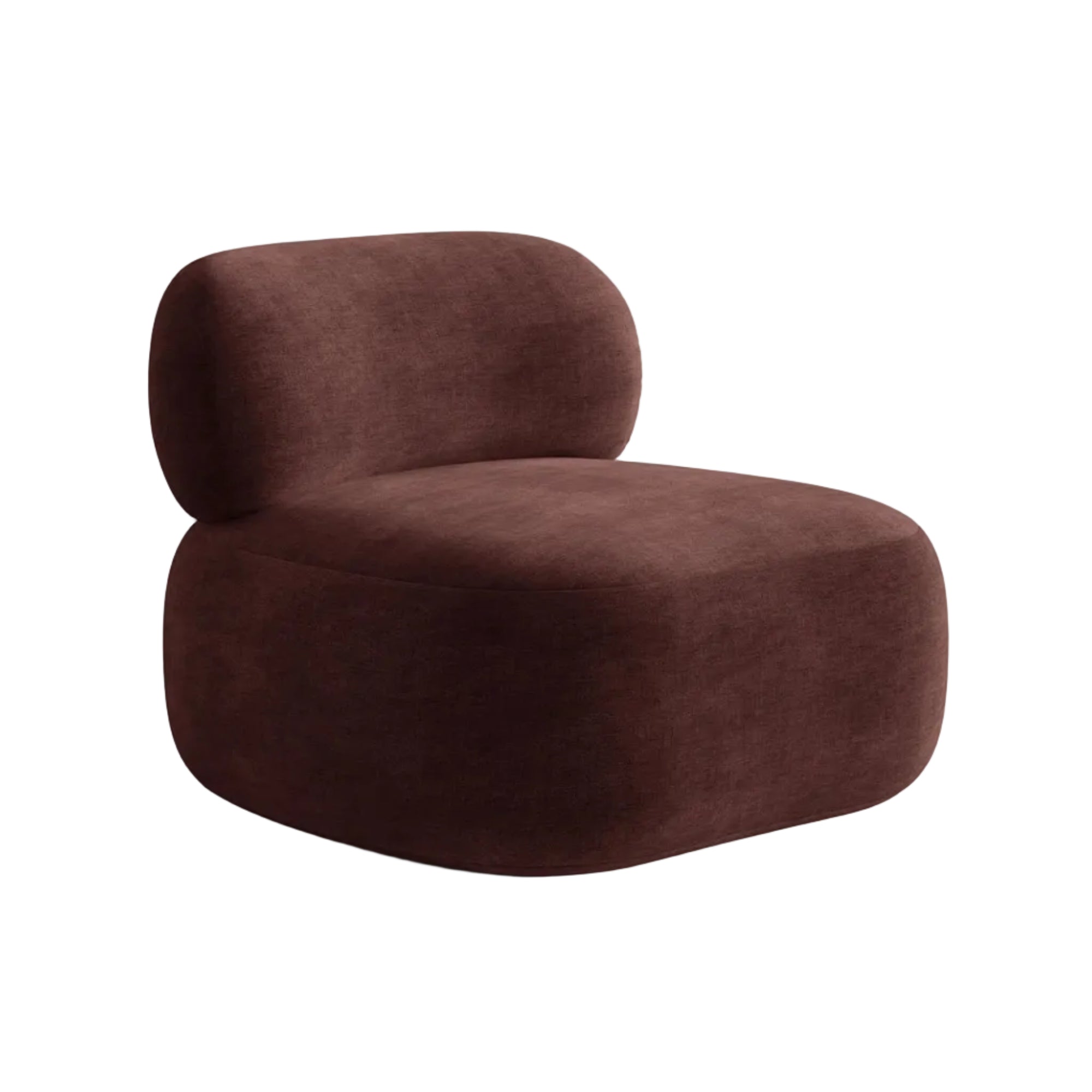 Fauteuil AURA in kersenrood chenille