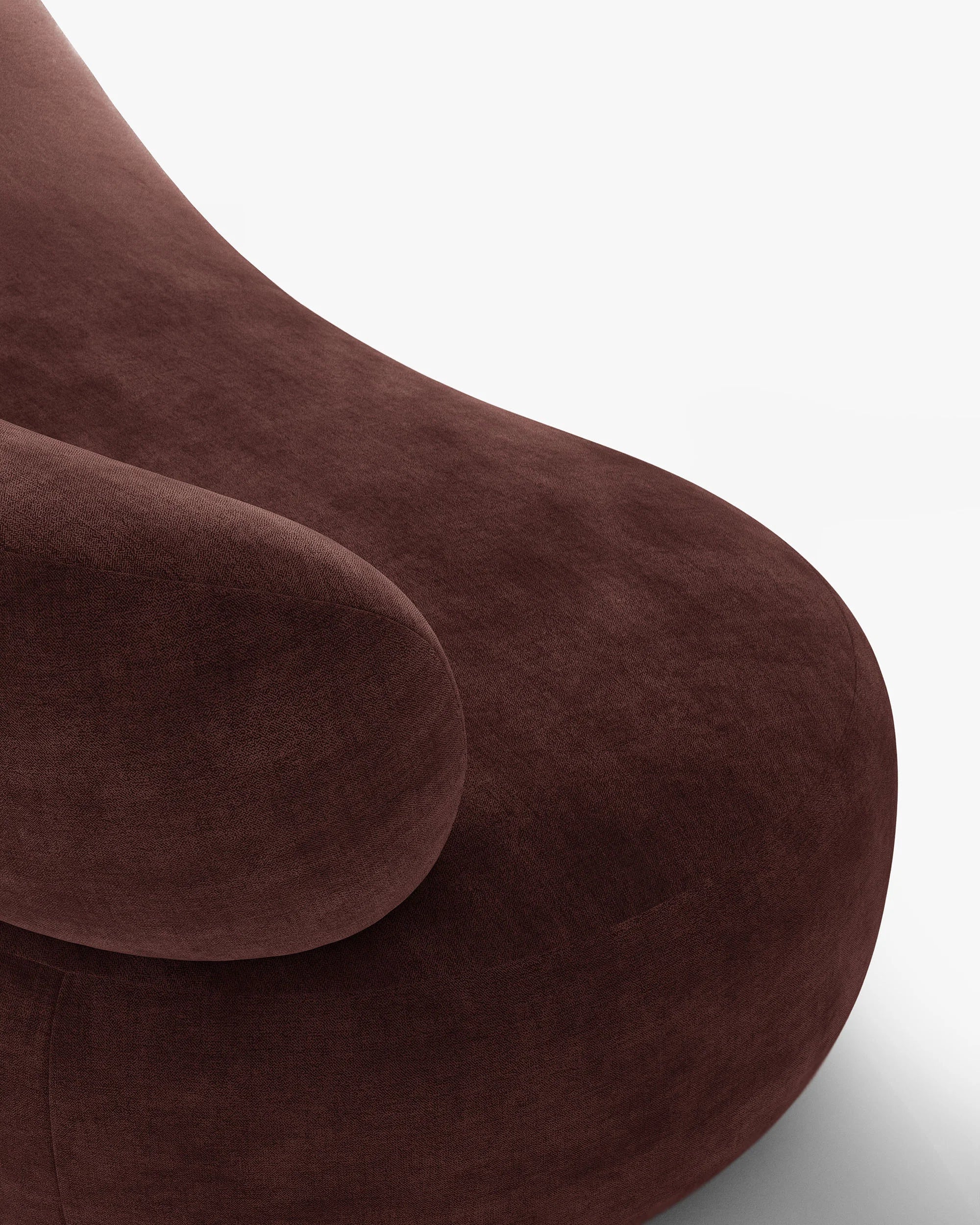 Fauteuil AURA in kersenrood chenille