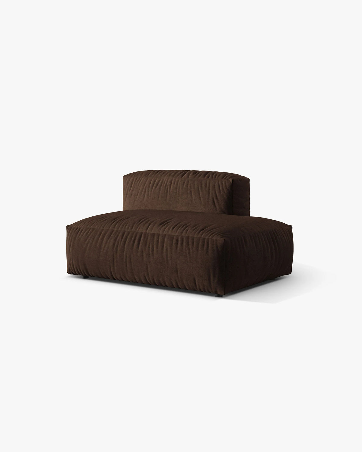 Modulaire fluwelen bank MARTINA - open rechter module chocolade