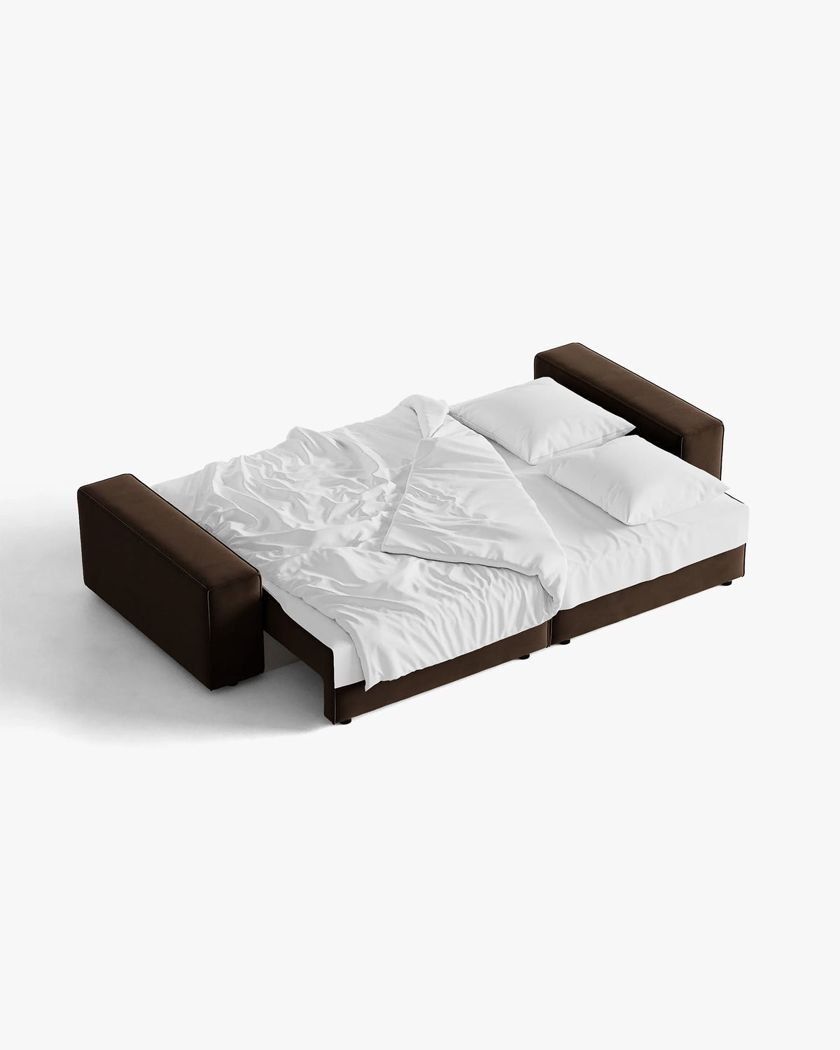 Velvet 3-zitsbank met slaapfunctie JODIE chocolade
