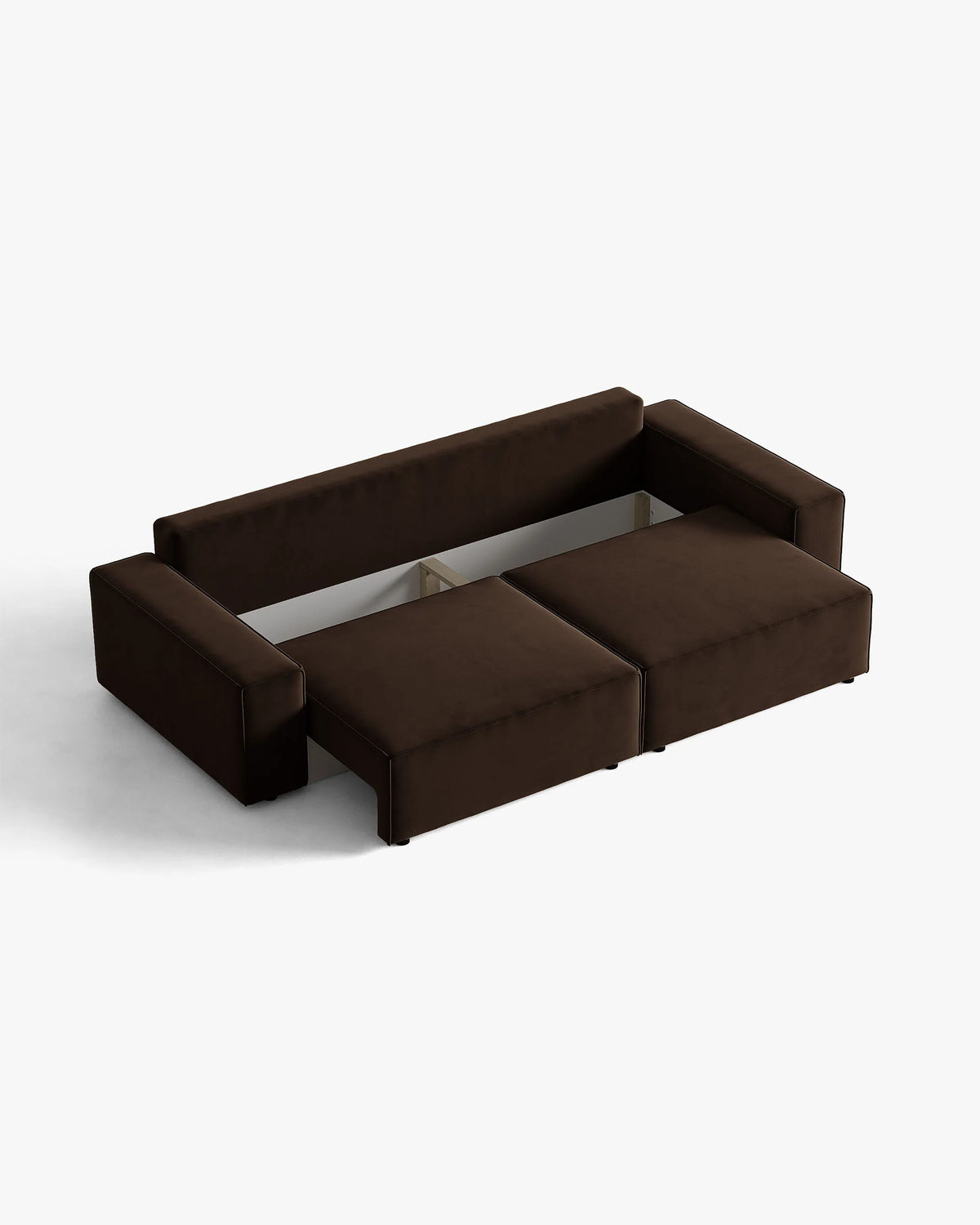 Velvet 3-zitsbank met slaapfunctie JODIE chocolade