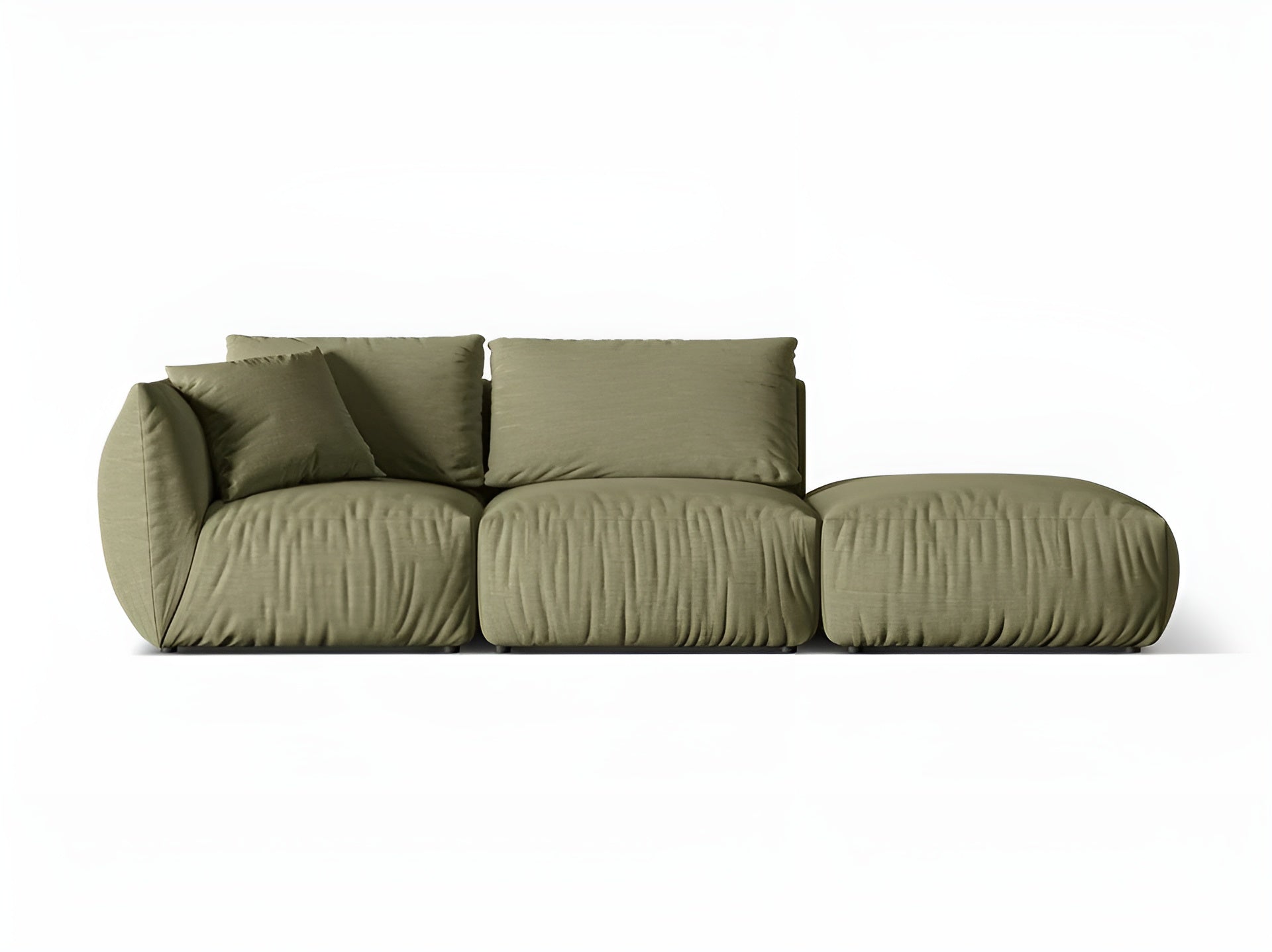 Modulares 3-Sitzer-Sofa rechts CHRIS hellgrüner Chenille