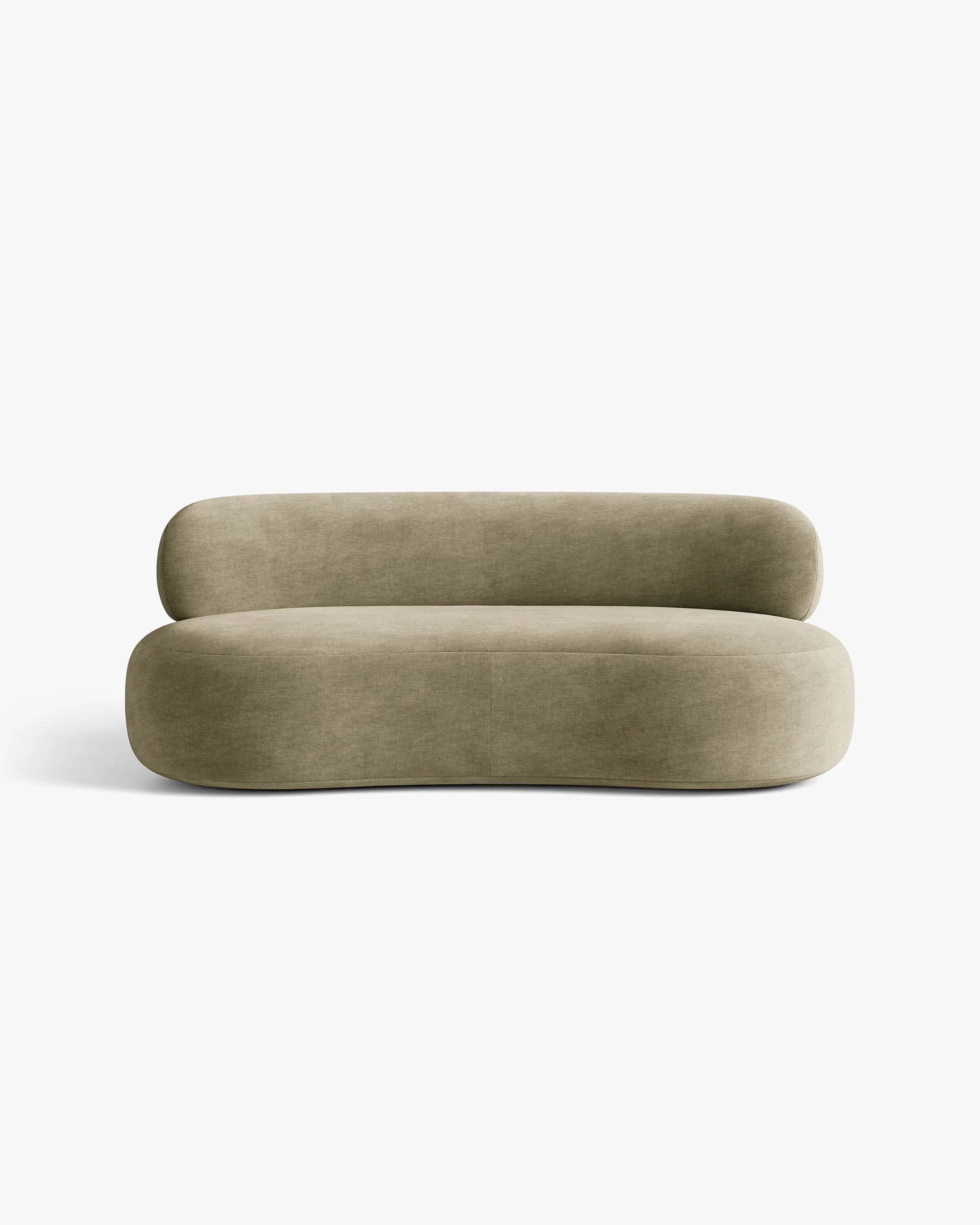 Sofa 3-zits AURA in lichtolijfkleurig chenille