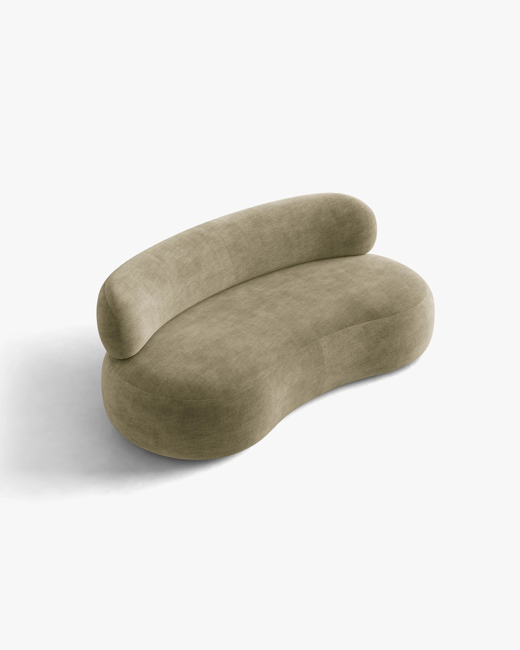 Sofa 3-zits AURA in lichtolijfkleurig chenille