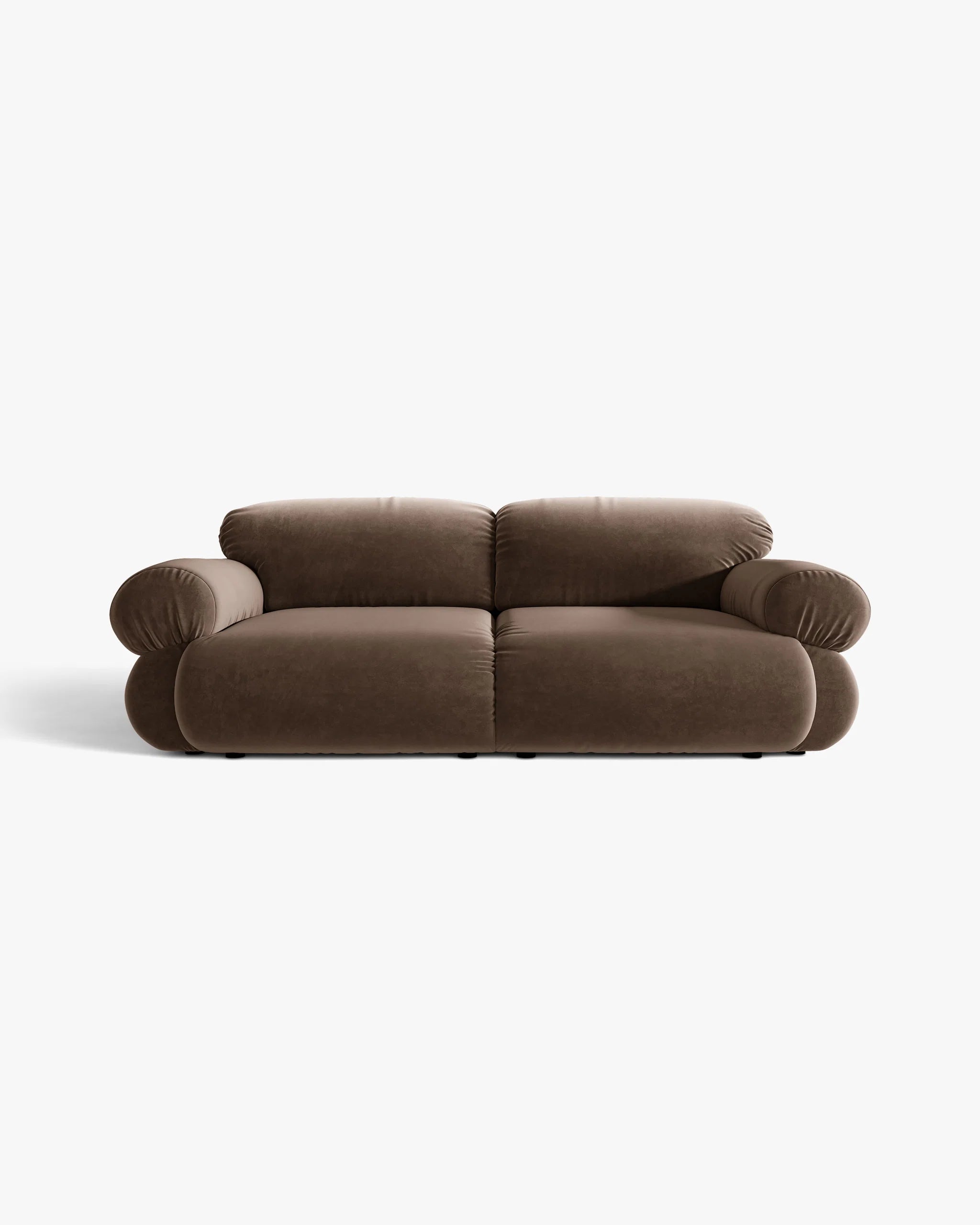 3-zits fluwelen bank OPHELIA chocoladebruin