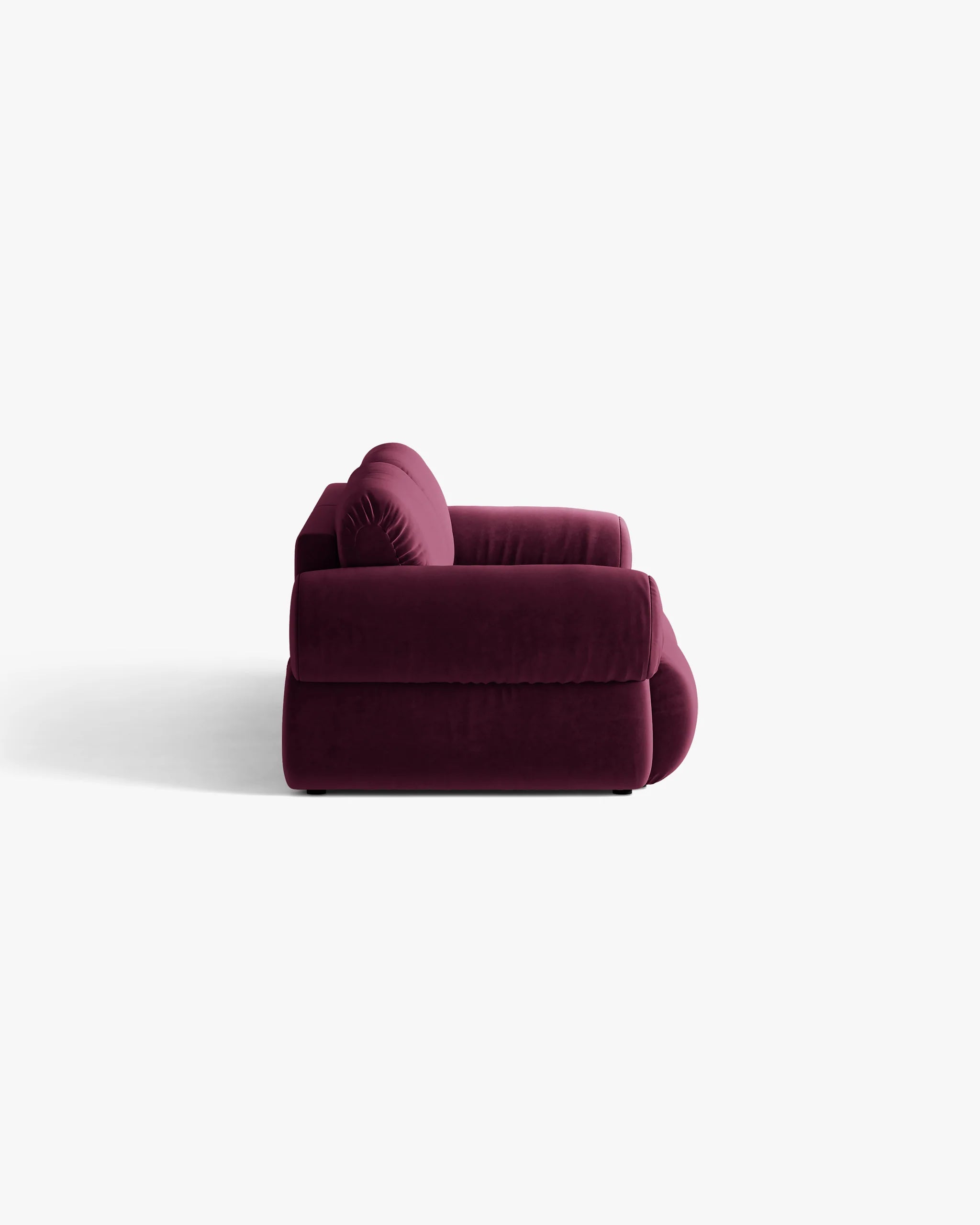 Sofa voor 4 personen van fluweel OPHELIA in bordeauxrood