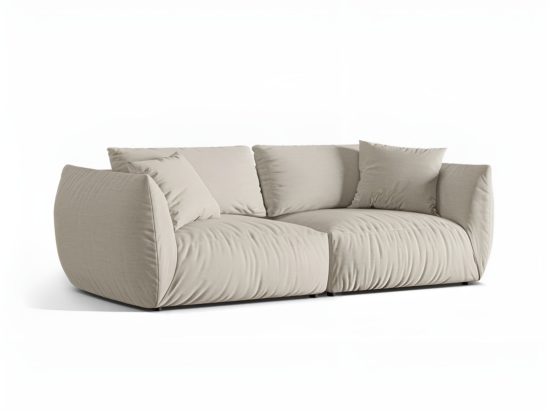 Sofa 4-persoons CHRIS crèmekleurig chenille