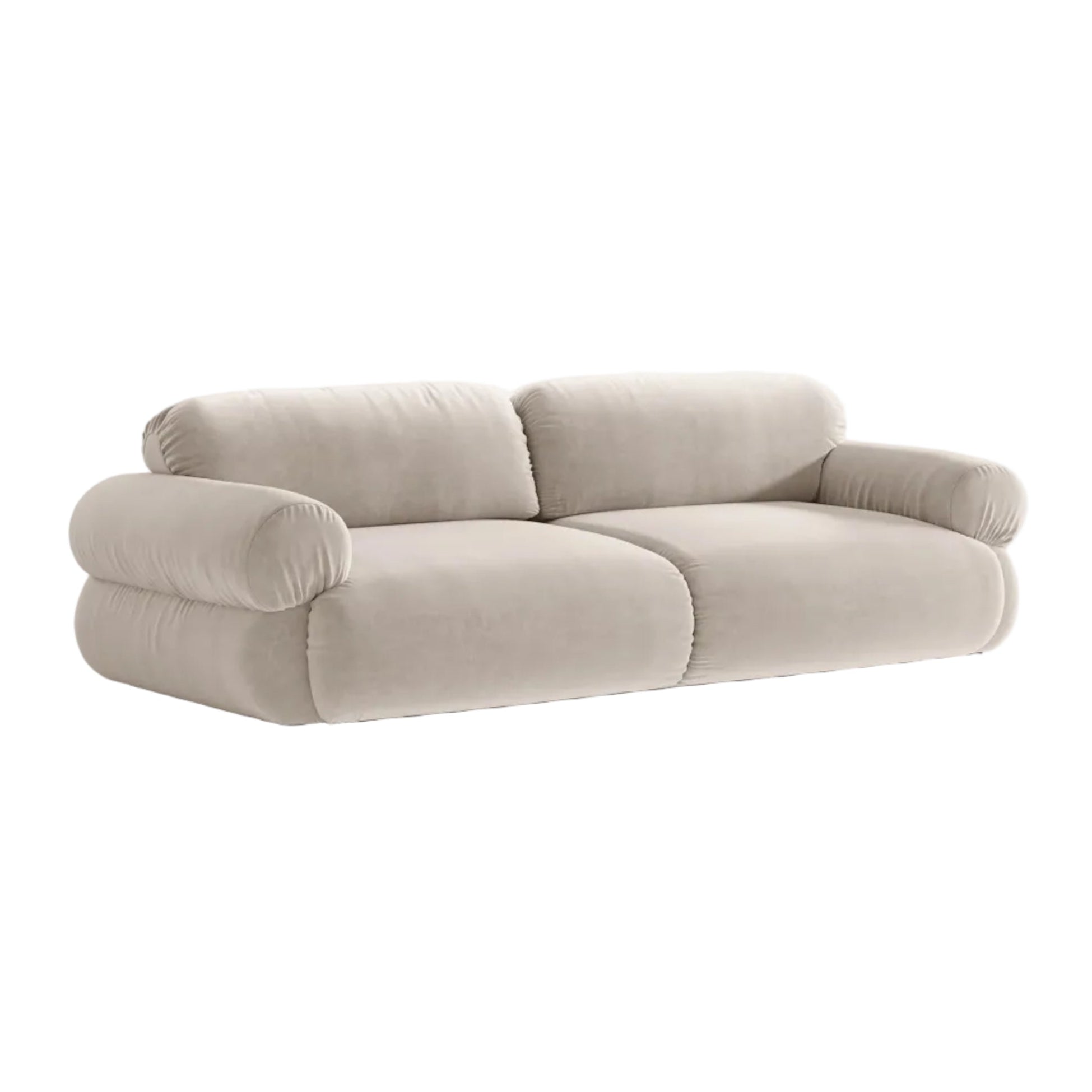 Sofa voor 4 personen, fluweel OPHELIA, beige