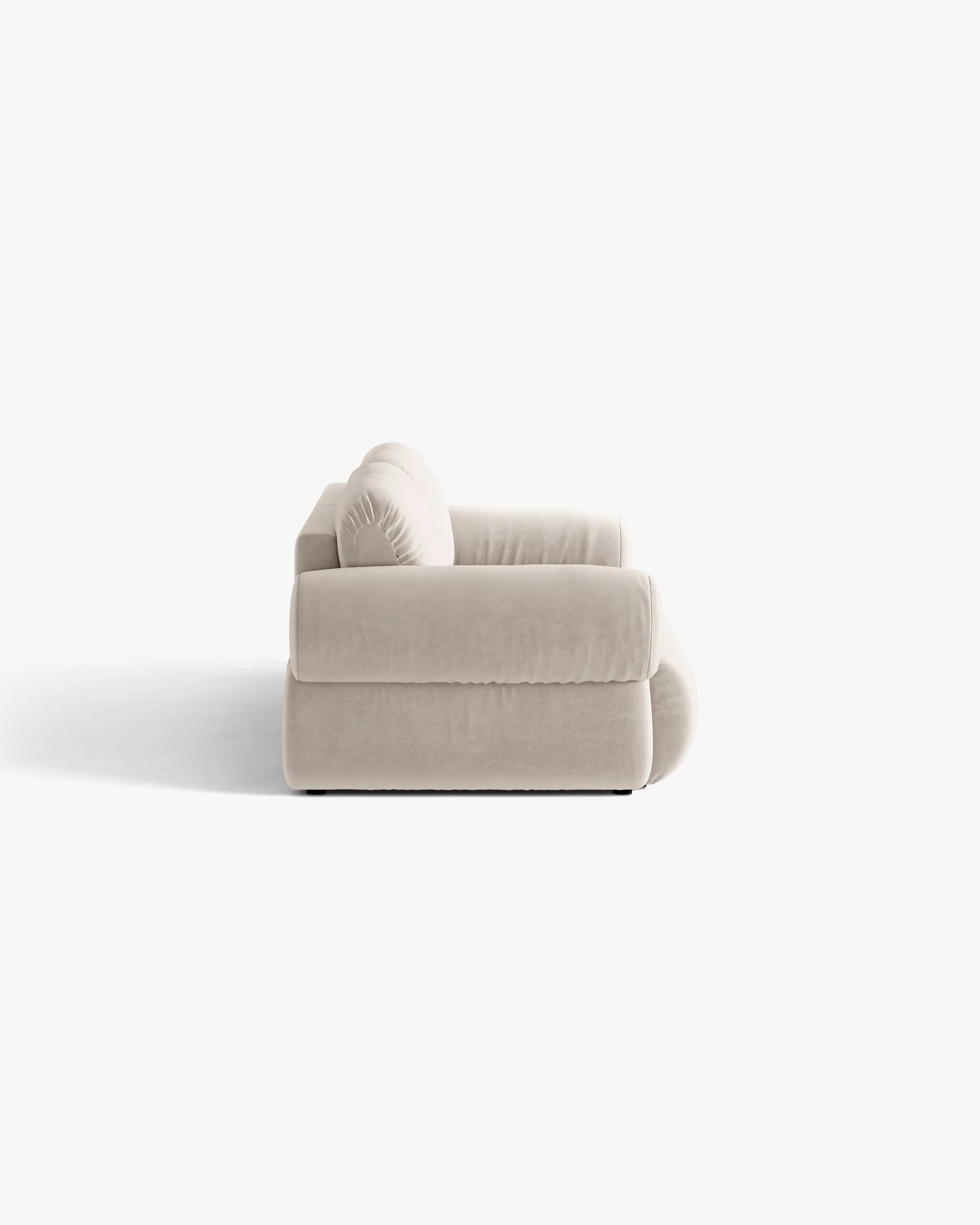 Sofa voor 4 personen, fluweel OPHELIA, beige