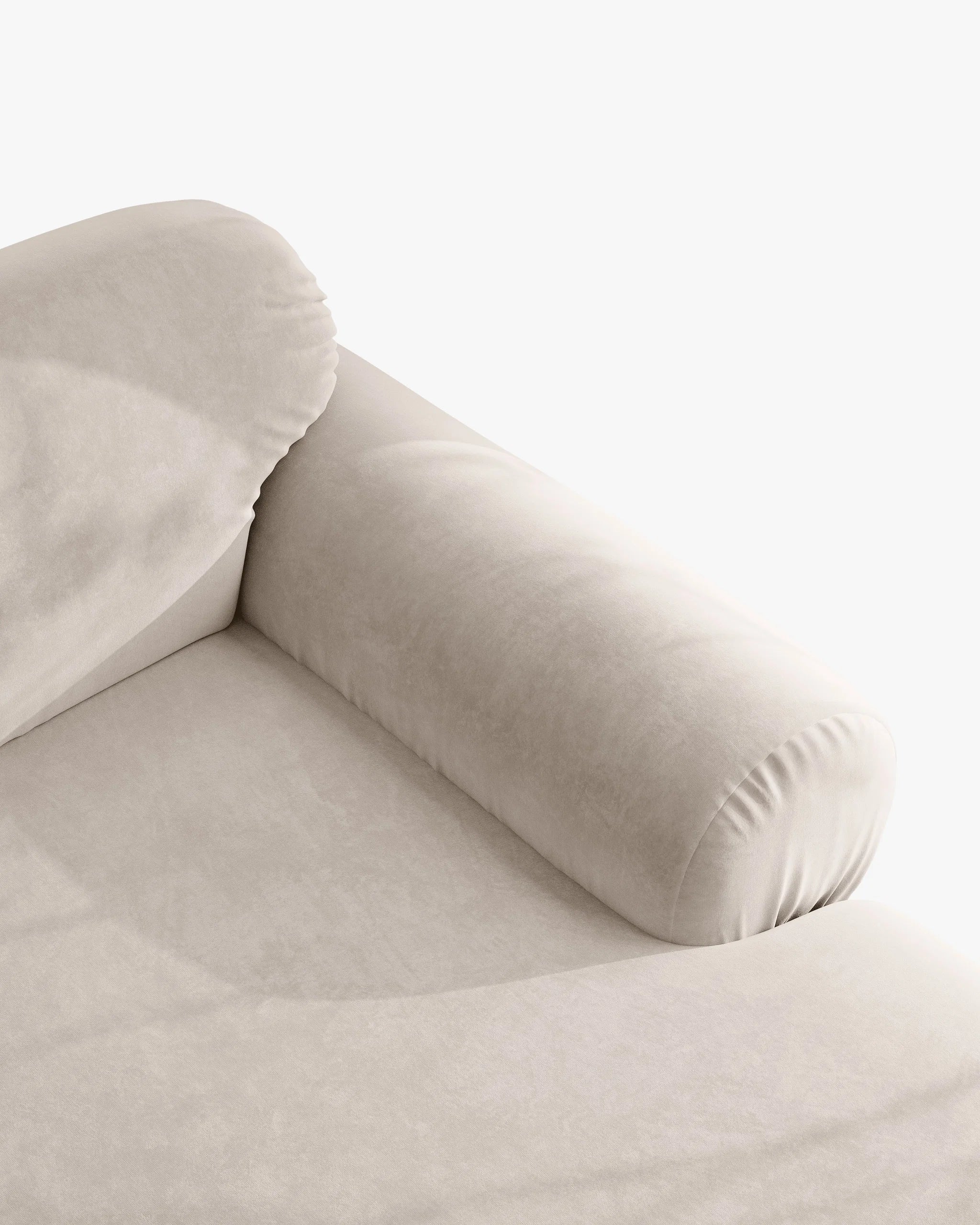 Sofa voor 4 personen, fluweel OPHELIA, beige