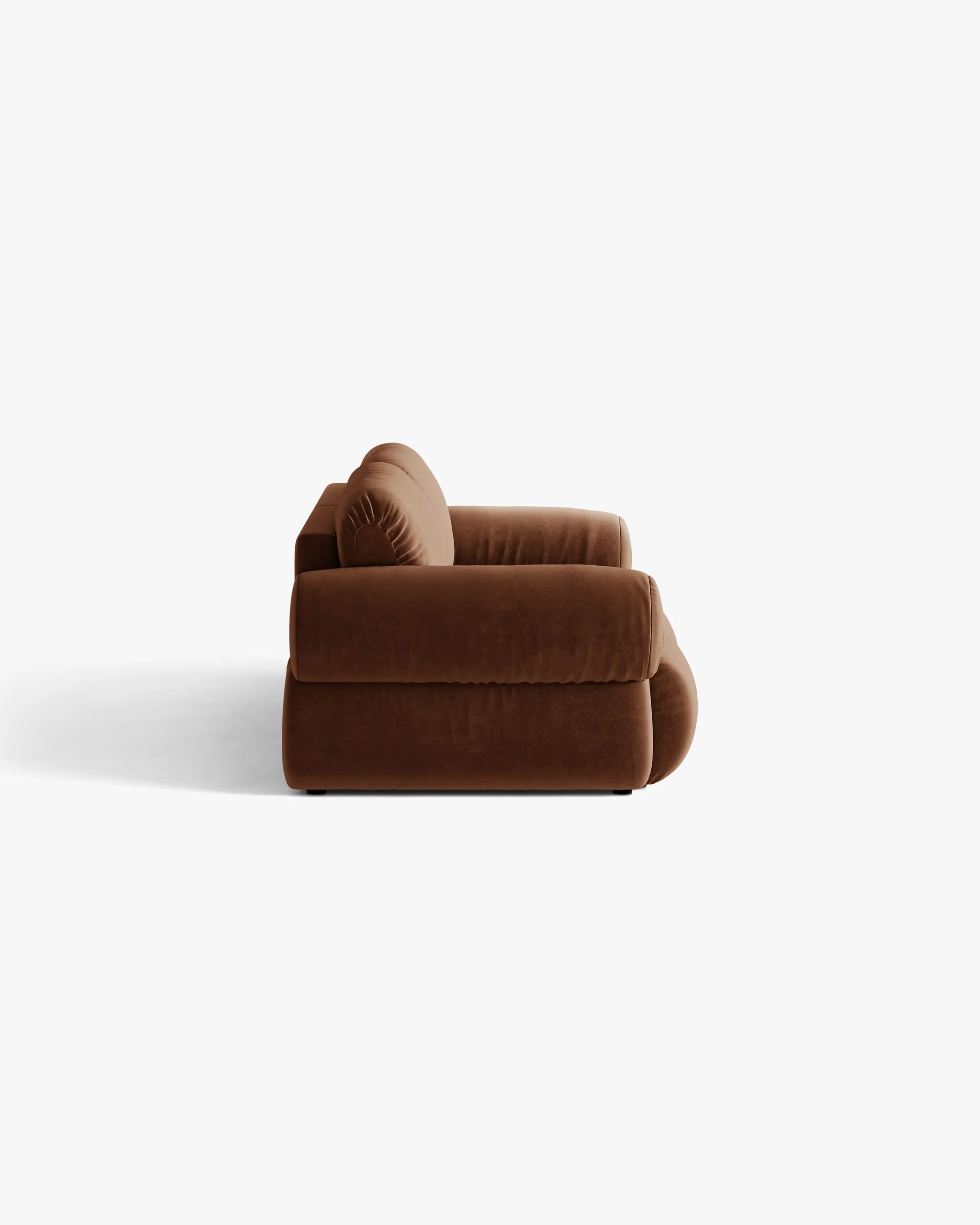 Sofa voor 4 personen van fluweel OPHELIA bruin