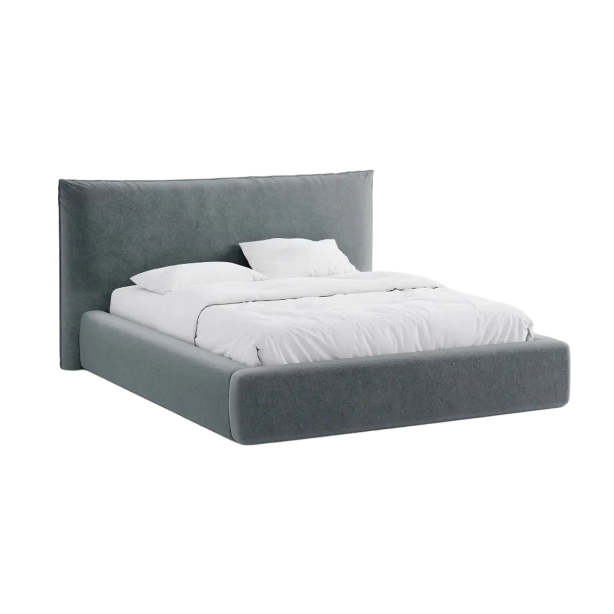 Bed met opbergruimte KAELLE grafietkleurig chenille