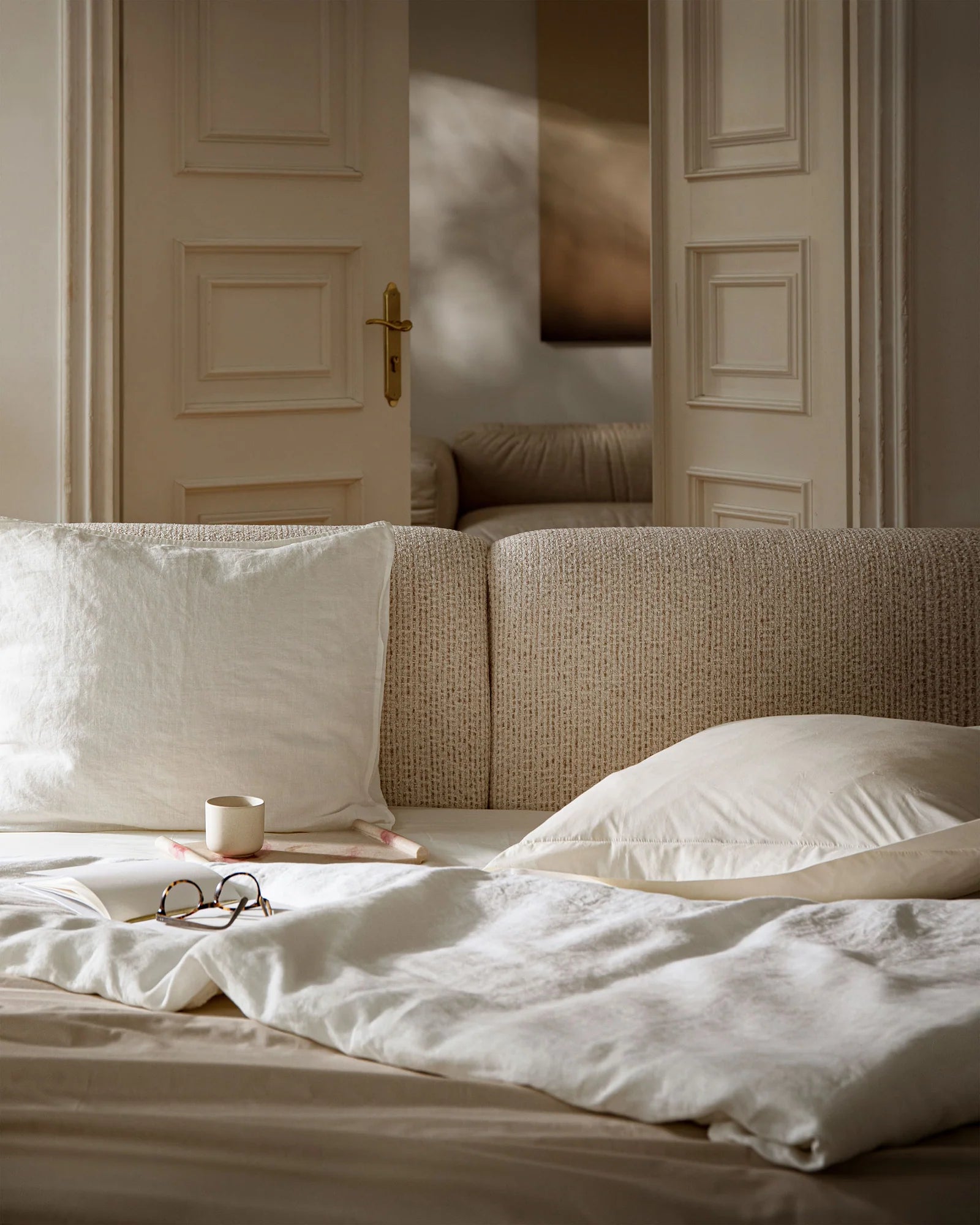 Bed SOLANGE lichtbeige melange